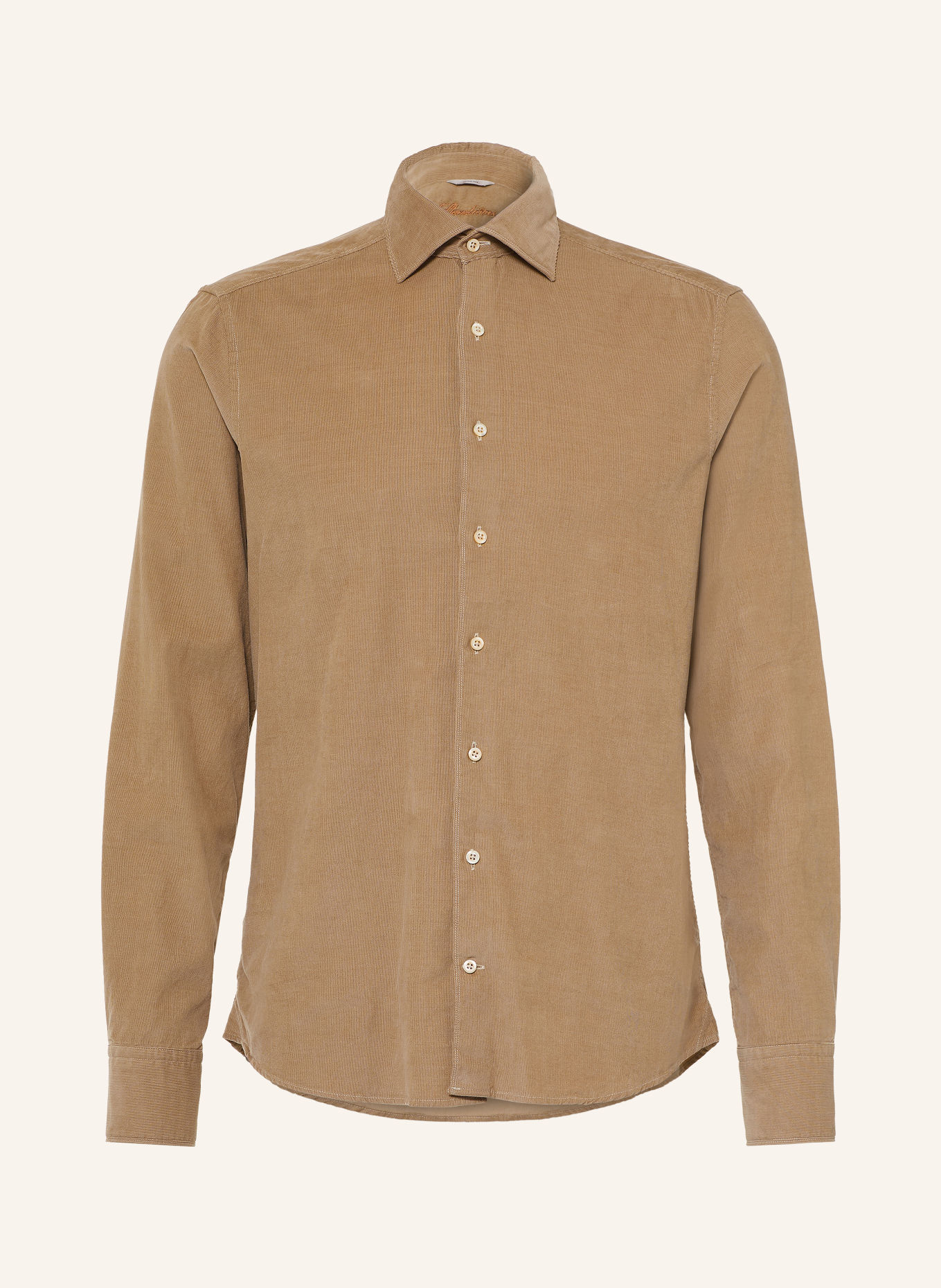 Stenströms Corduroy Shirt, Slimline Fit: BEIGE