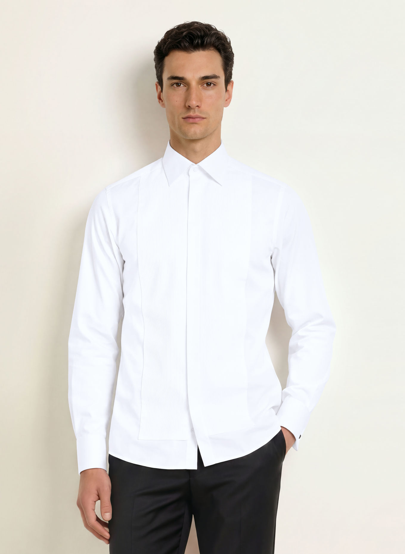 Stenströms Smoking-Hemd Slimline Fit: WEISS