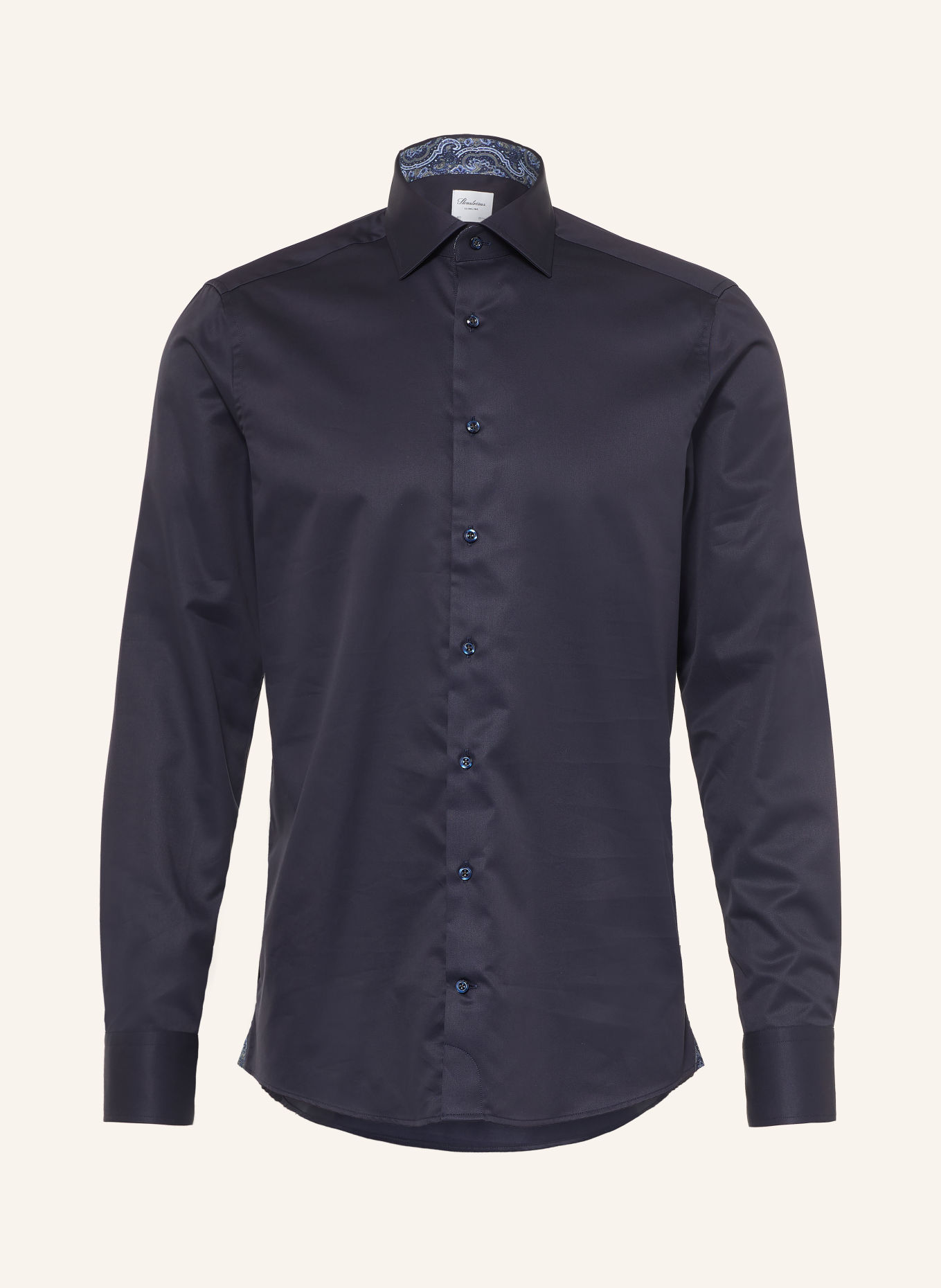Stenströms Koszula o kroju Slimline Fit: GRANATOWY / SZAROBRĄZOWY / JASNONIEBIESKI