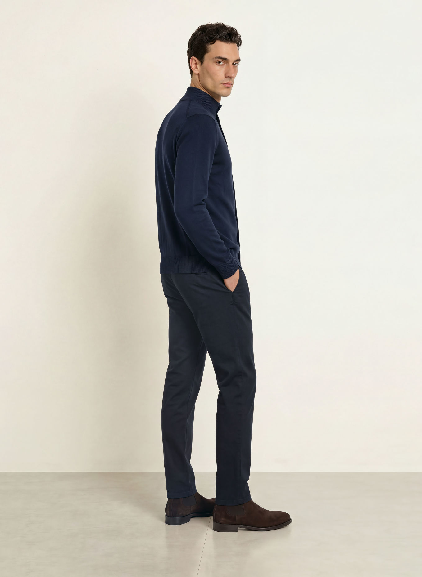 OLYMP SIGNATURE Strickjacke aus Merinowolle: DUNKELBLAU