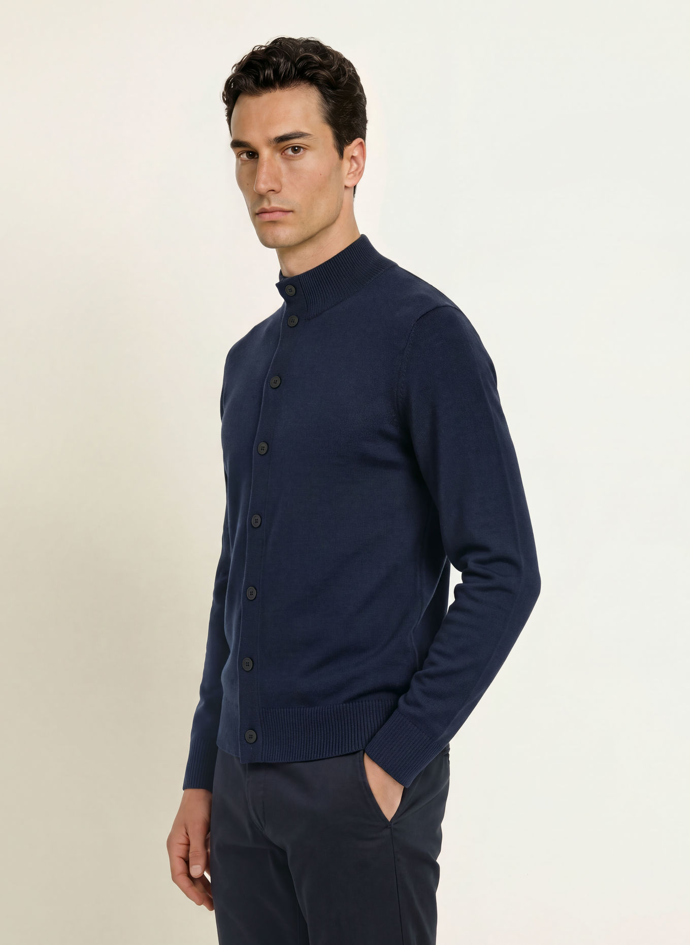 OLYMP SIGNATURE Strickjacke aus Merinowolle: DUNKELBLAU