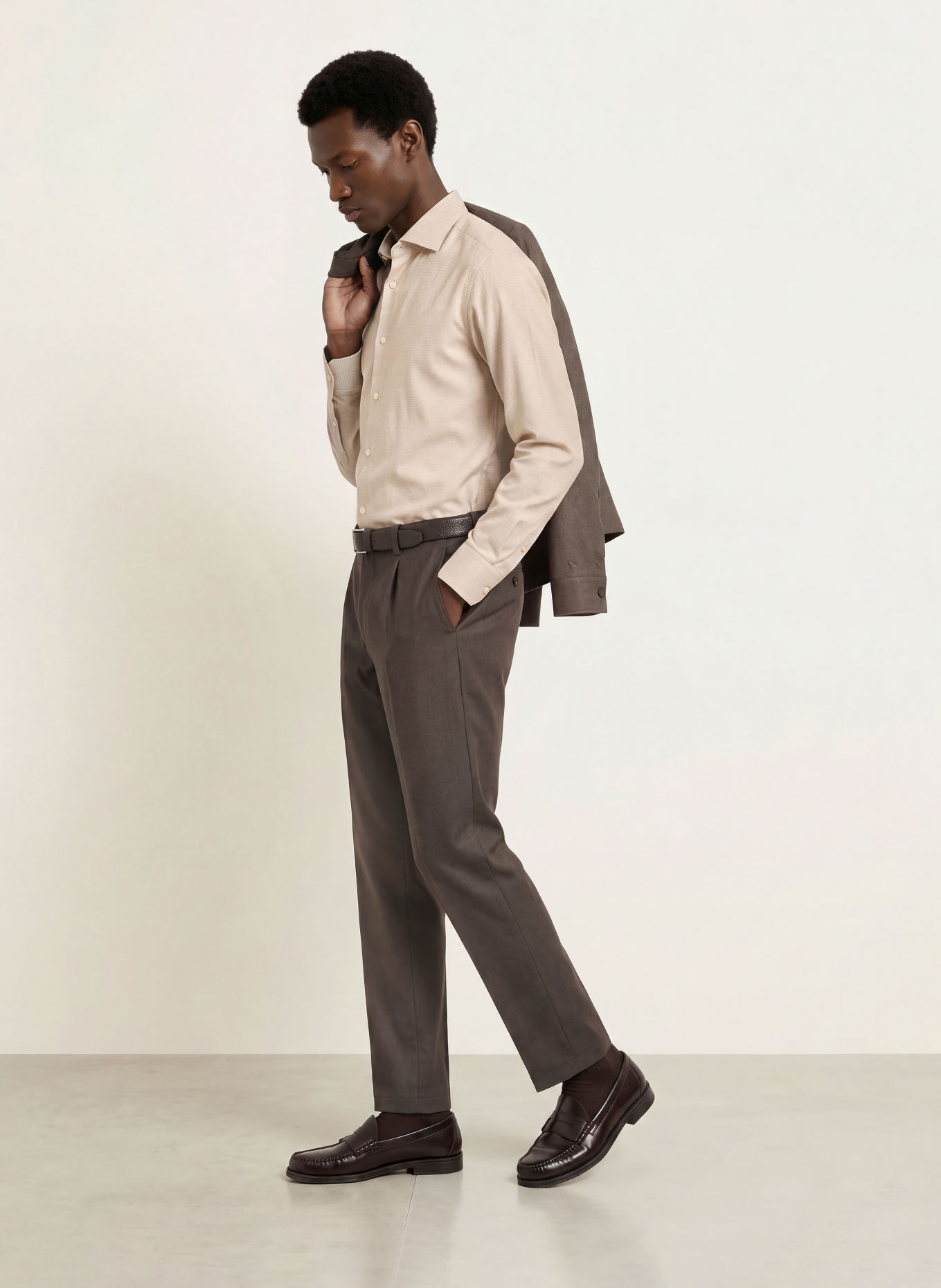 OLYMP SIGNATURE Hemd tailored fit: BEIGE / CREME