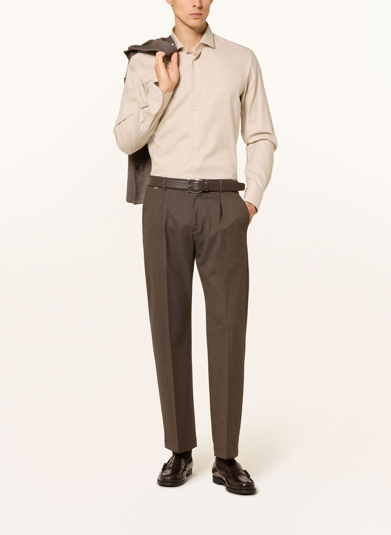 OLYMP SIGNATURE Hemd tailored fit: BEIGE / CREME