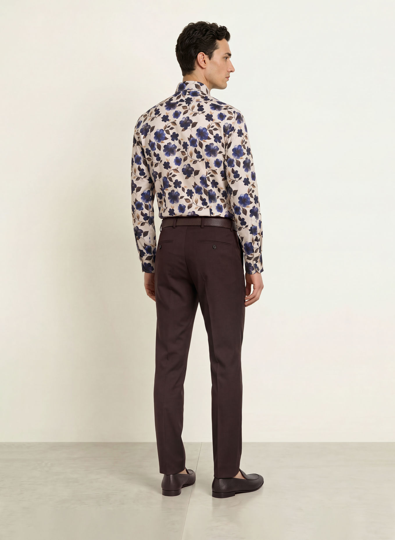 OLYMP SIGNATURE Hemd Signature tailored fit: CREME / DUNKELBRAUN / DUNKELBLAU