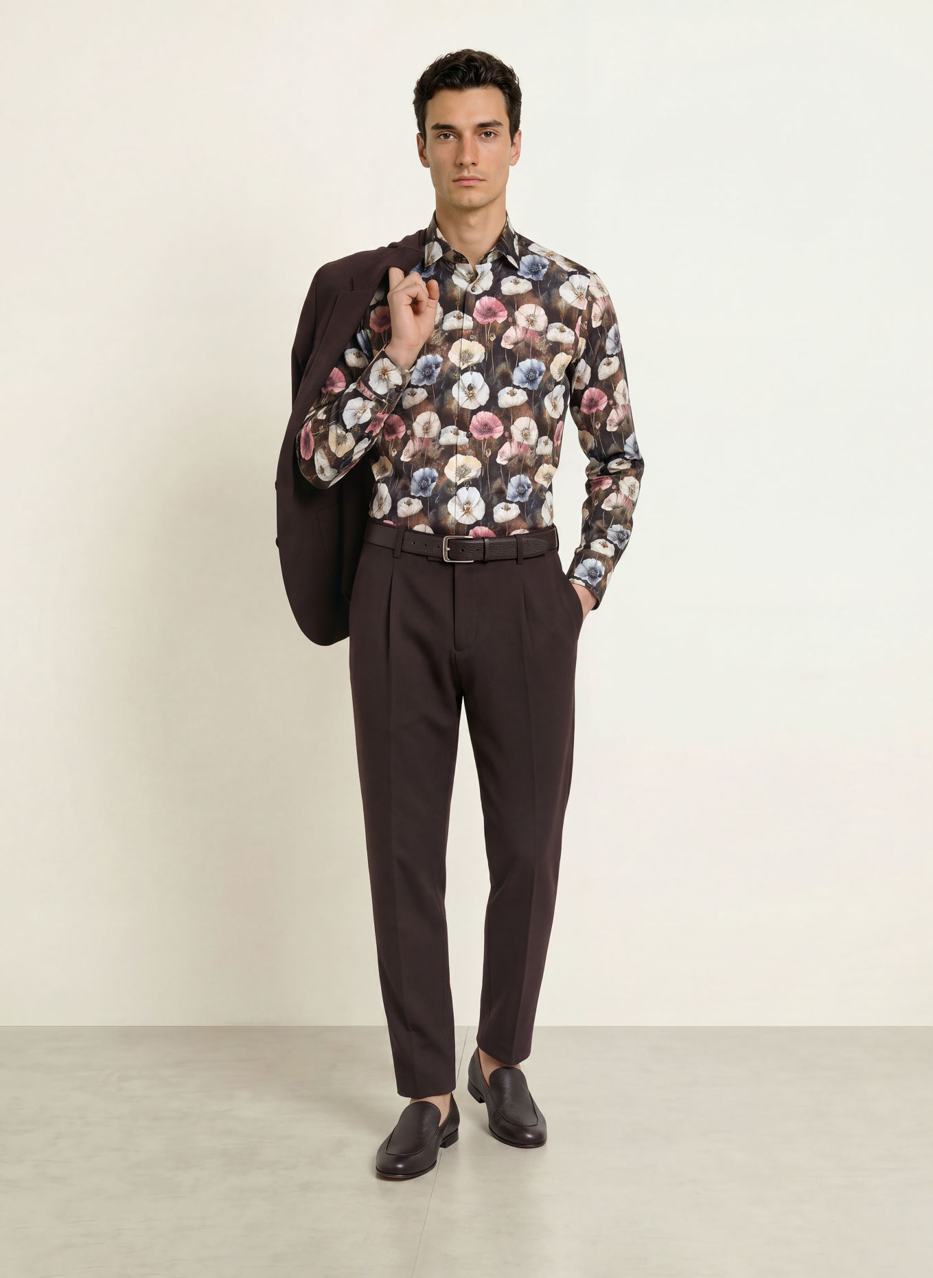 OLYMP SIGNATURE Hemd Signature tailored fit: DUNKELBLAU / ROSA / BEIGE