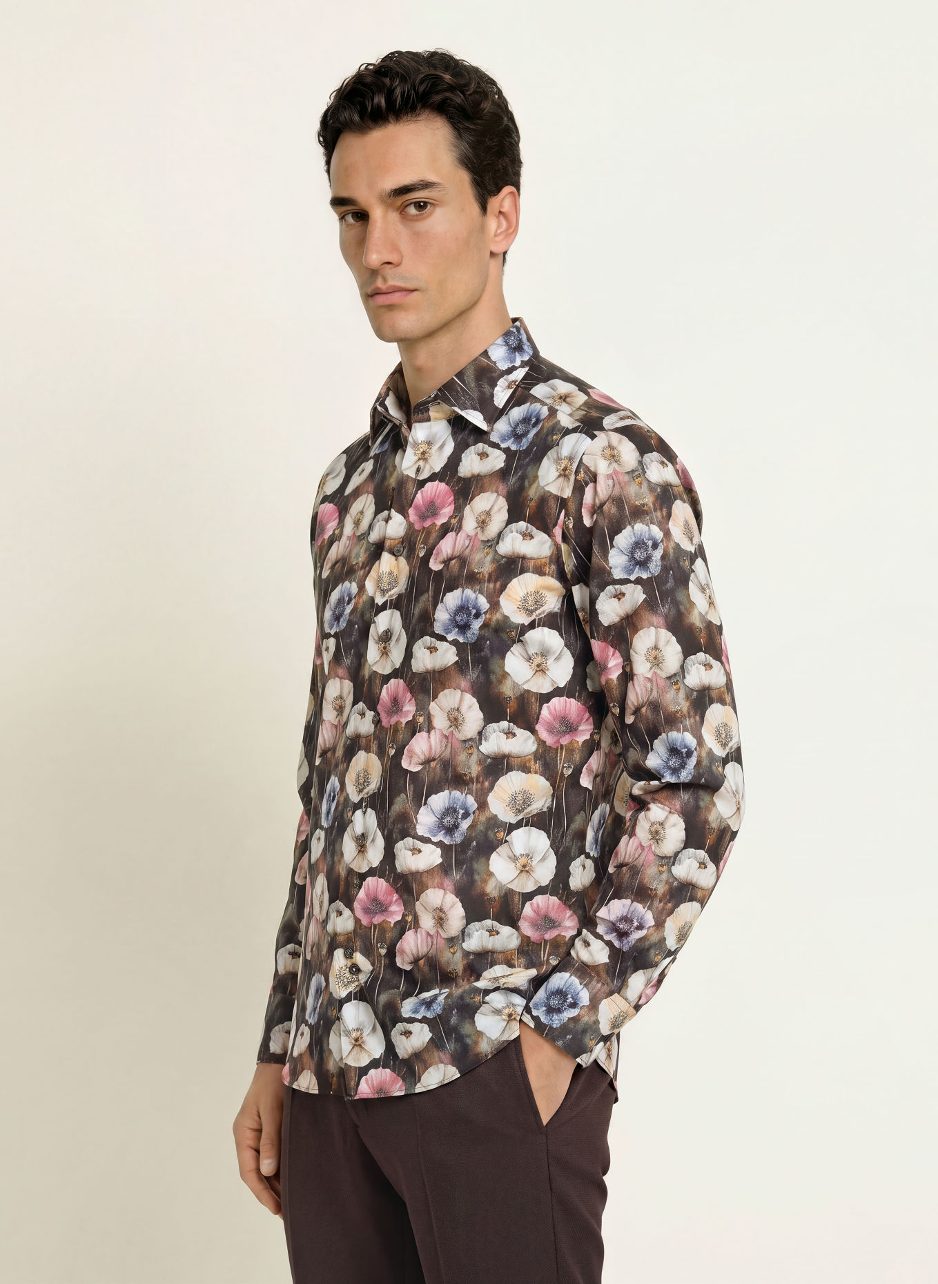 OLYMP SIGNATURE Hemd Signature tailored fit: DUNKELBLAU / ROSA / BEIGE
