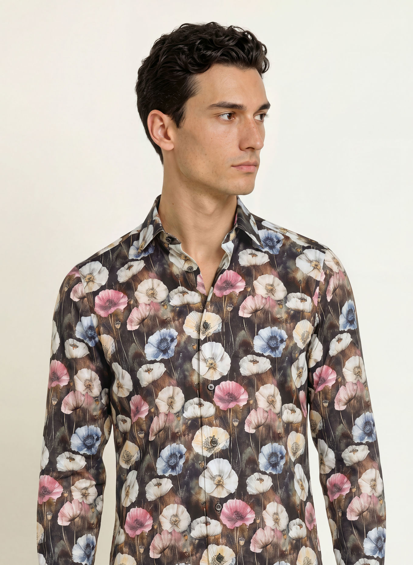 OLYMP SIGNATURE Hemd Signature tailored fit: DUNKELBLAU / ROSA / BEIGE