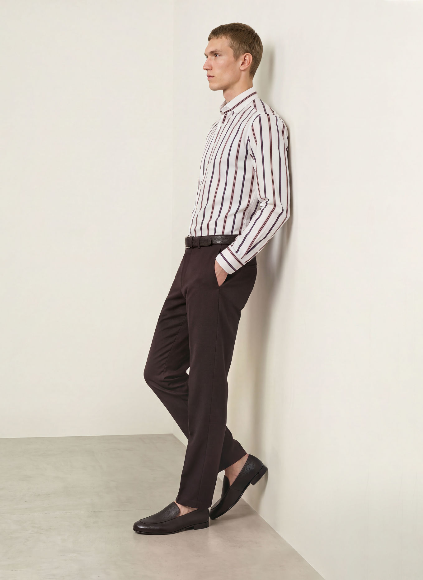 OLYMP SIGNATURE Hemd Signature tailored fit: CREME / DUNKELBRAUN / BEIGE