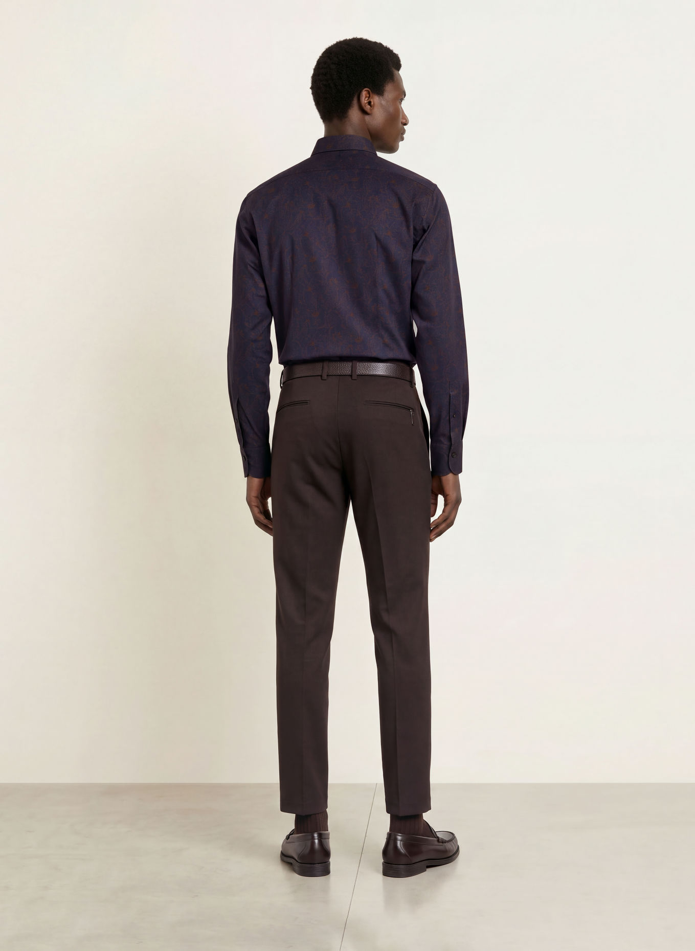 OLYMP SIGNATURE Hemd Casual tailored fit: DUNKELBLAU / COGNAC