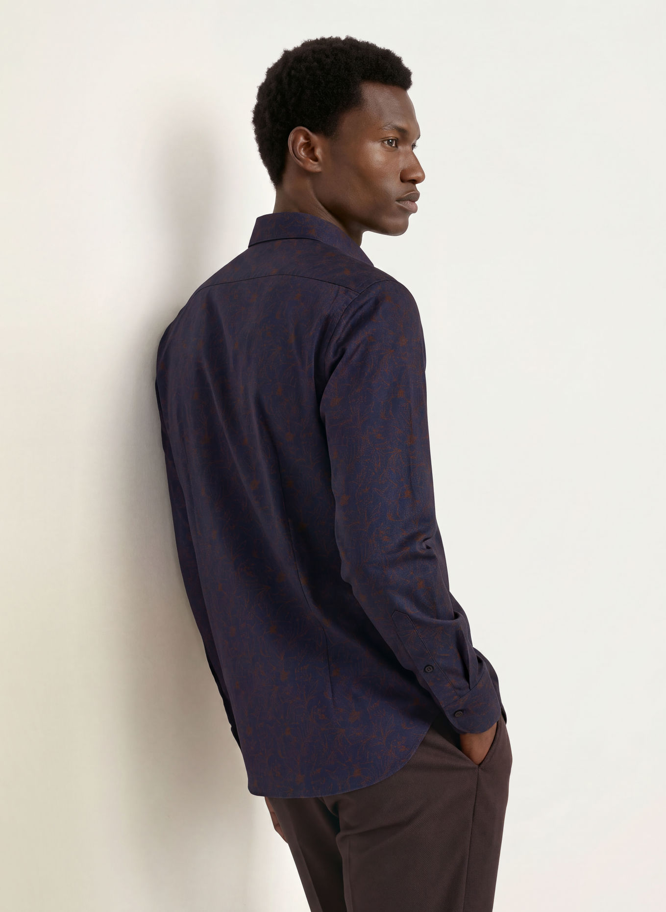 OLYMP SIGNATURE Hemd Casual tailored fit: DUNKELBLAU / COGNAC