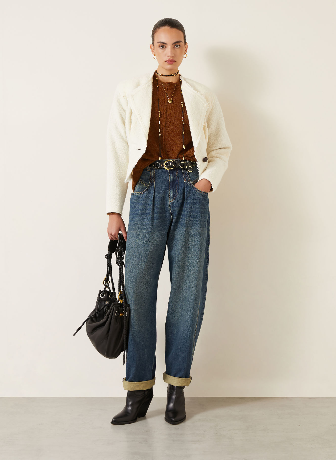 ISABEL MARANT THOMANE Sweater with Alpaca: BROWN