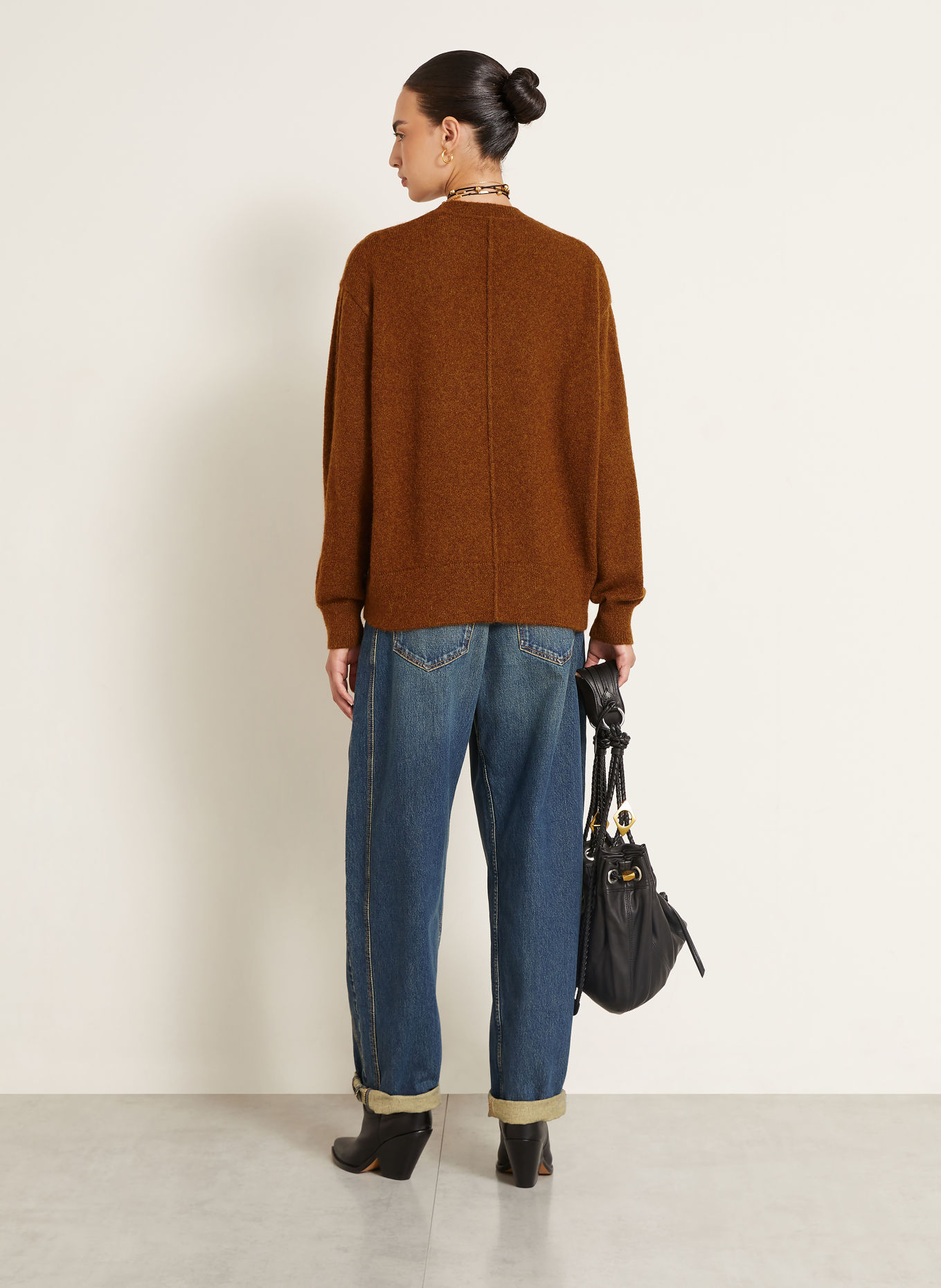 ISABEL MARANT THOMANE Sweater with Alpaca: BROWN