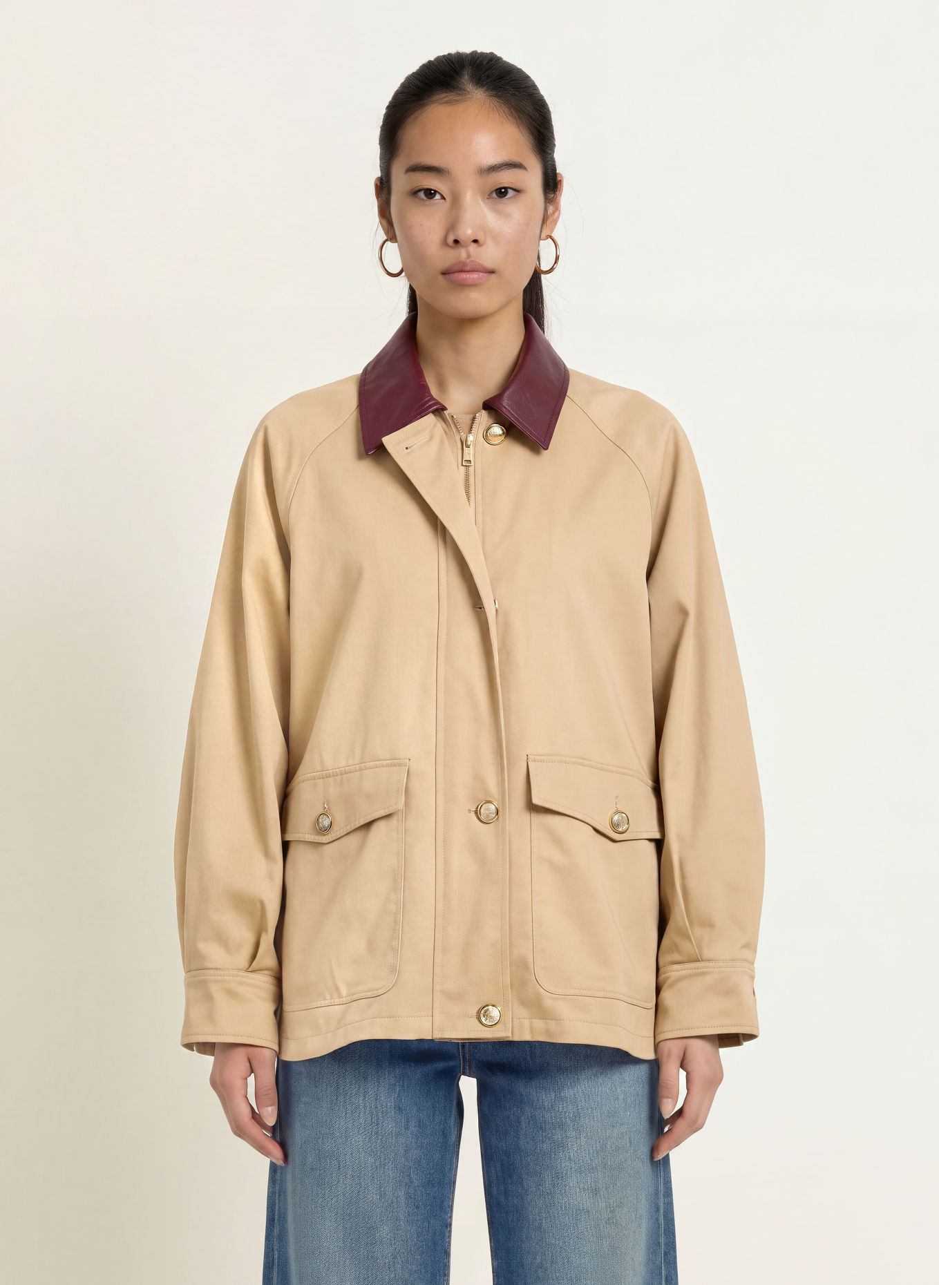 MARELLA Jas EDITTO: BEIGE / DONKERROOD