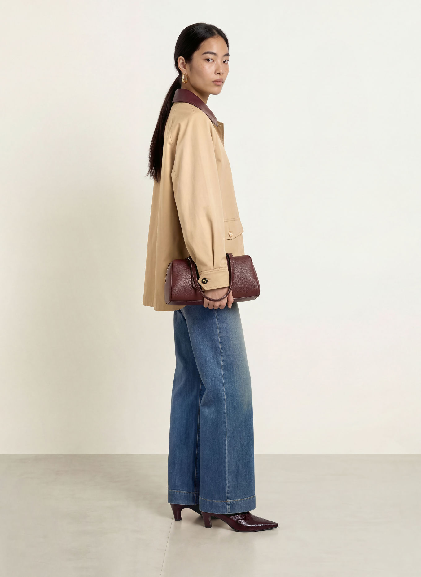 MARELLA Jas EDITTO: BEIGE / DONKERROOD