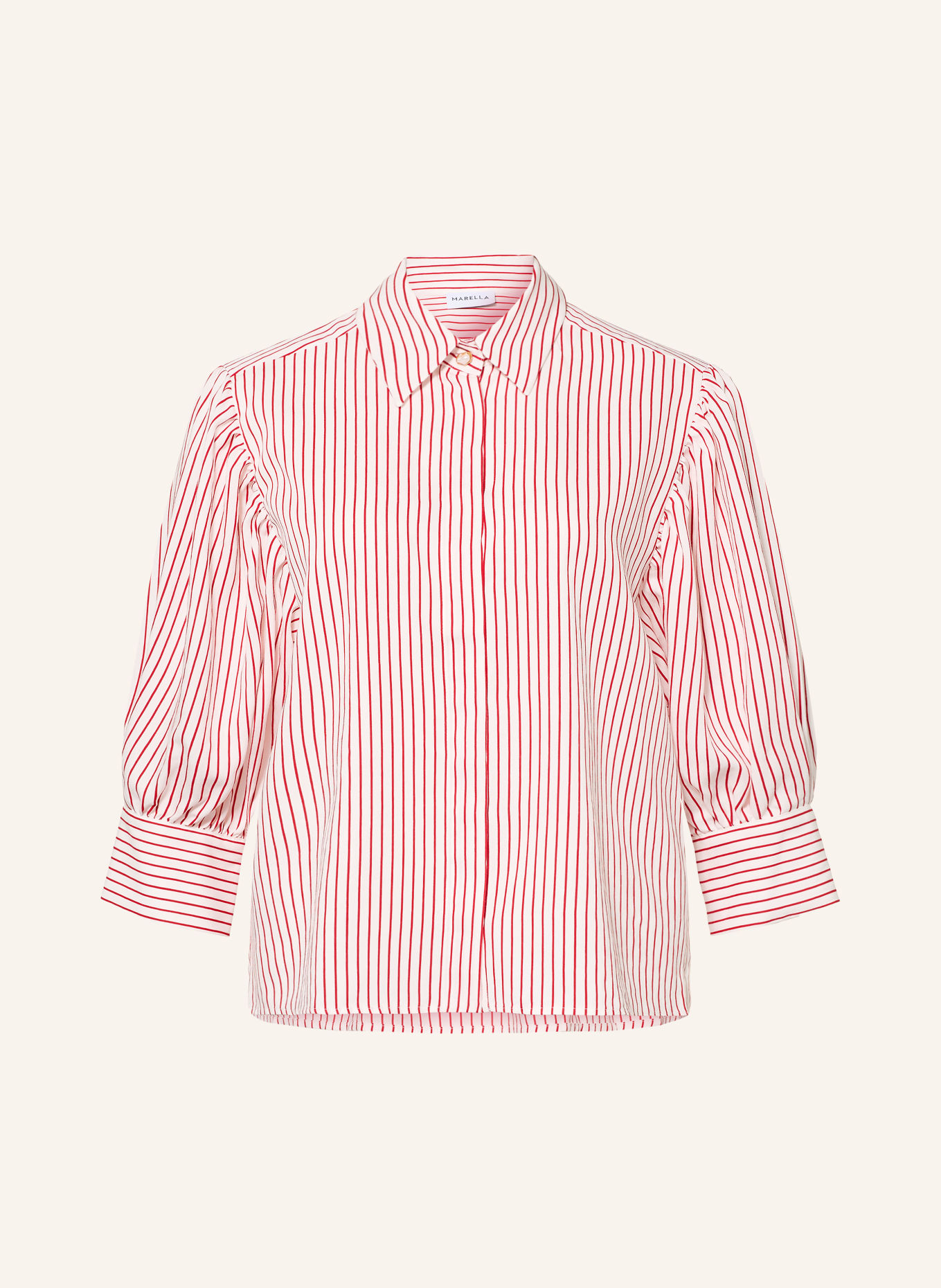 MARELLA Overhemdblouse met 3/4-mouwen: WIT / ROOD