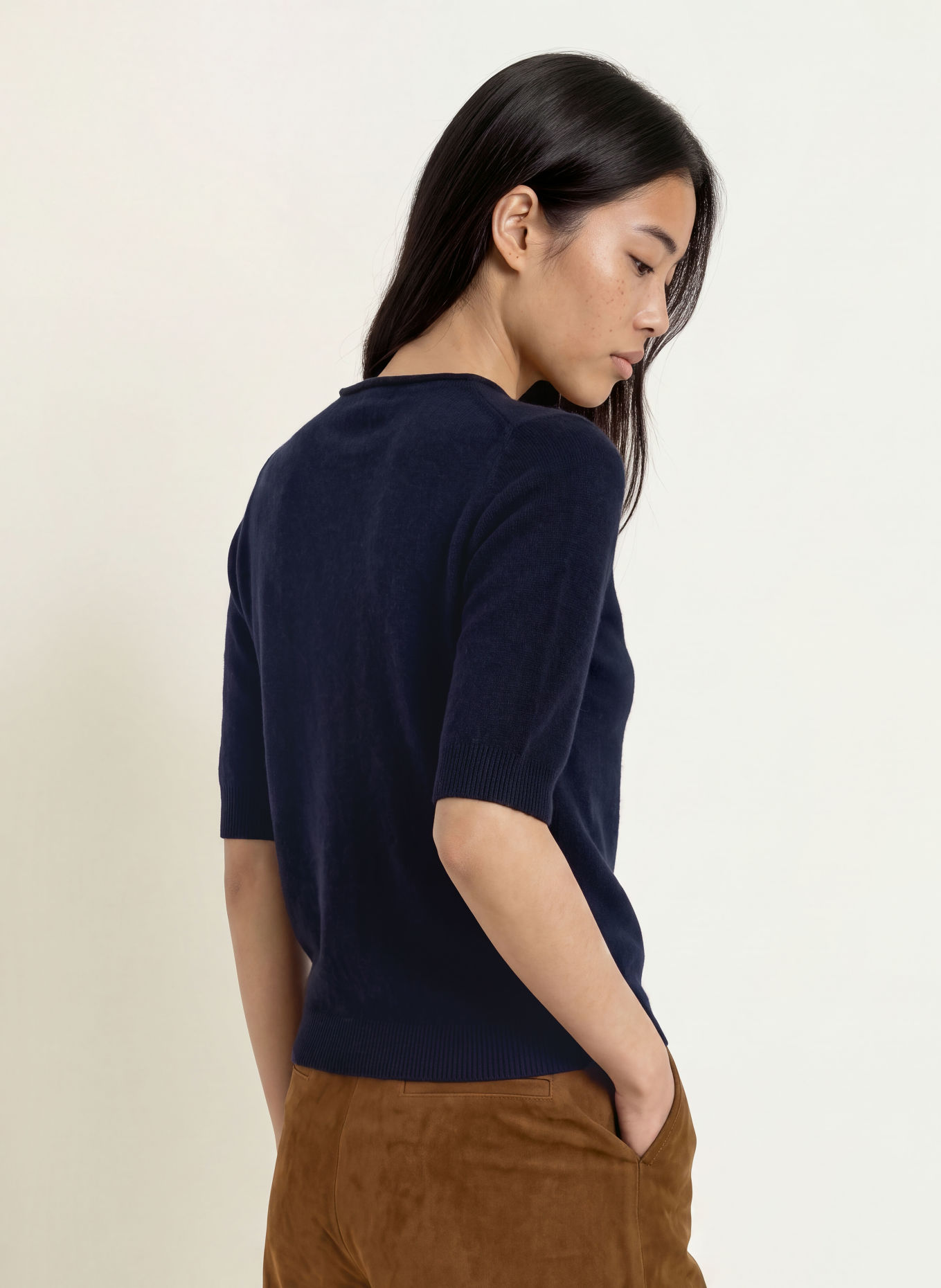 MARELLA Cashmere-Pullover mit 3/4-Arm: DUNKELBLAU