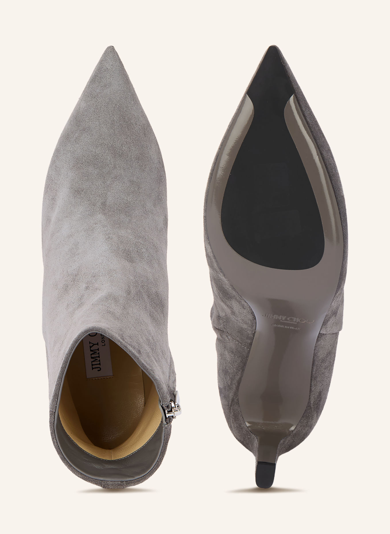 JIMMY CHOO Ankelstøvler FRANKIE 85: GRÅ / SØLV