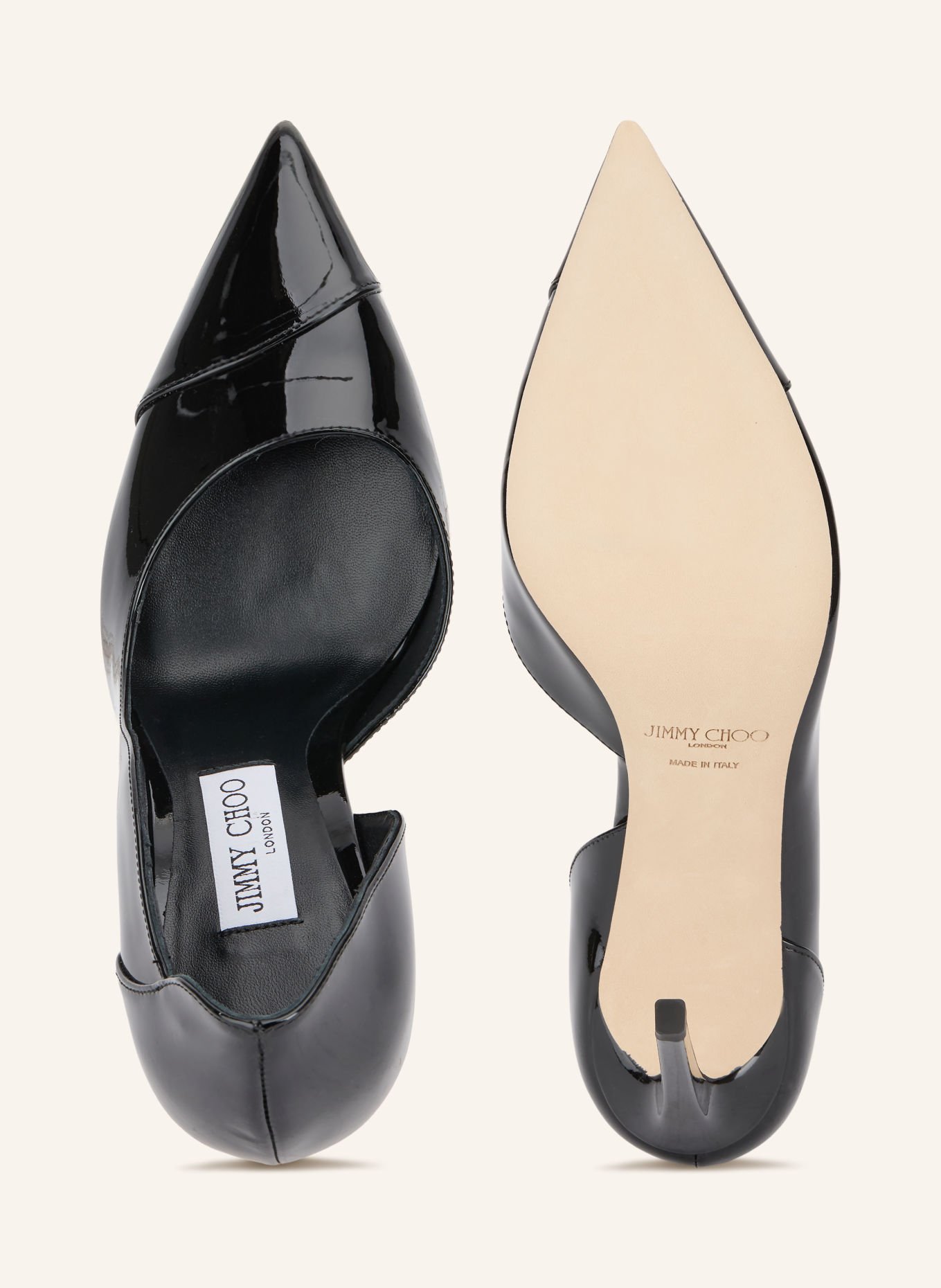 JIMMY CHOO Lakleren pumps BRIGITTE 100: ZWART