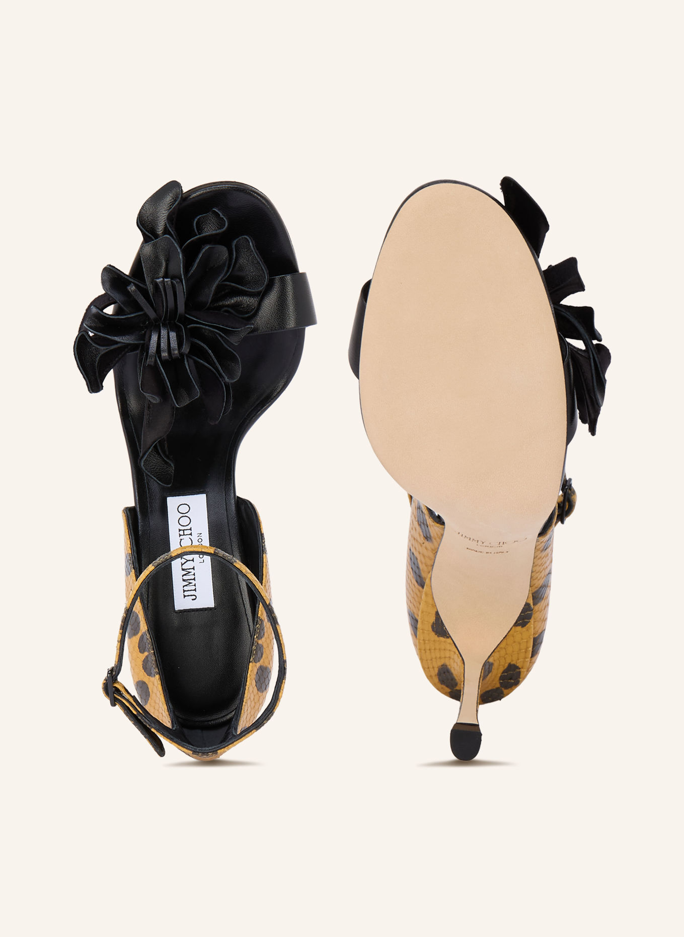 JIMMY CHOO Sandaler COKO 100: SORT / MØRKEGUL