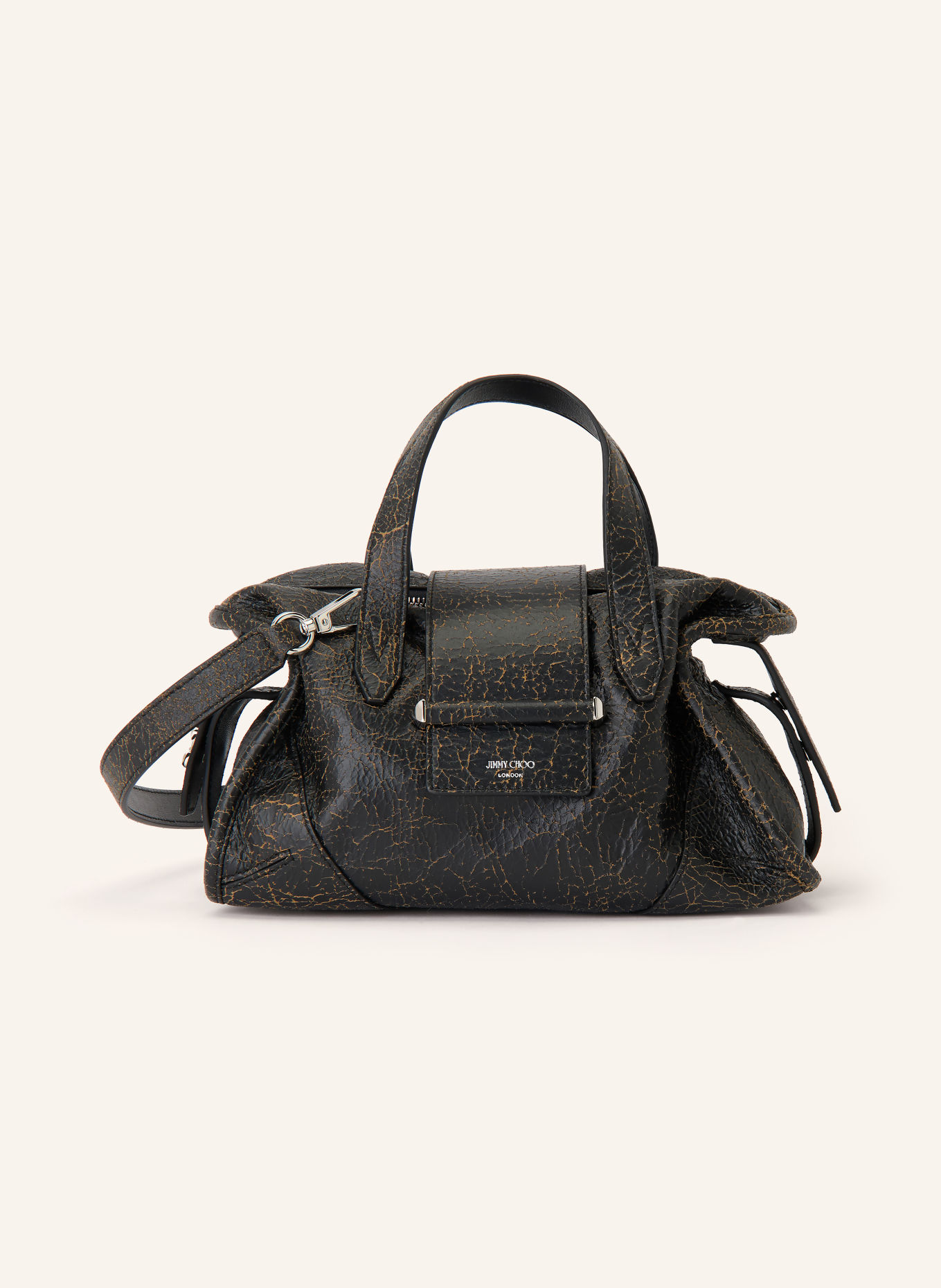 JIMMY CHOO Handtas BAR FILO SMALL: BRUIN / ZILVER / ZWART