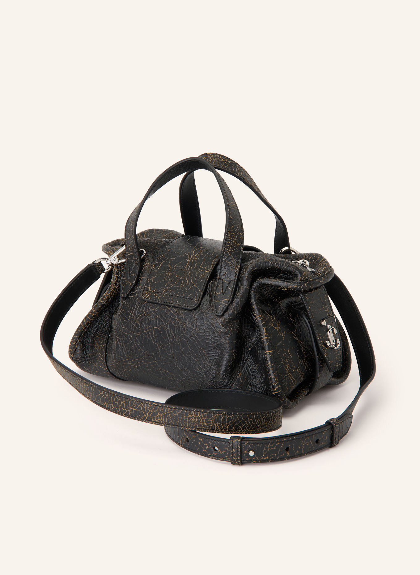 JIMMY CHOO Handtas BAR FILO SMALL: BRUIN / ZILVER / ZWART