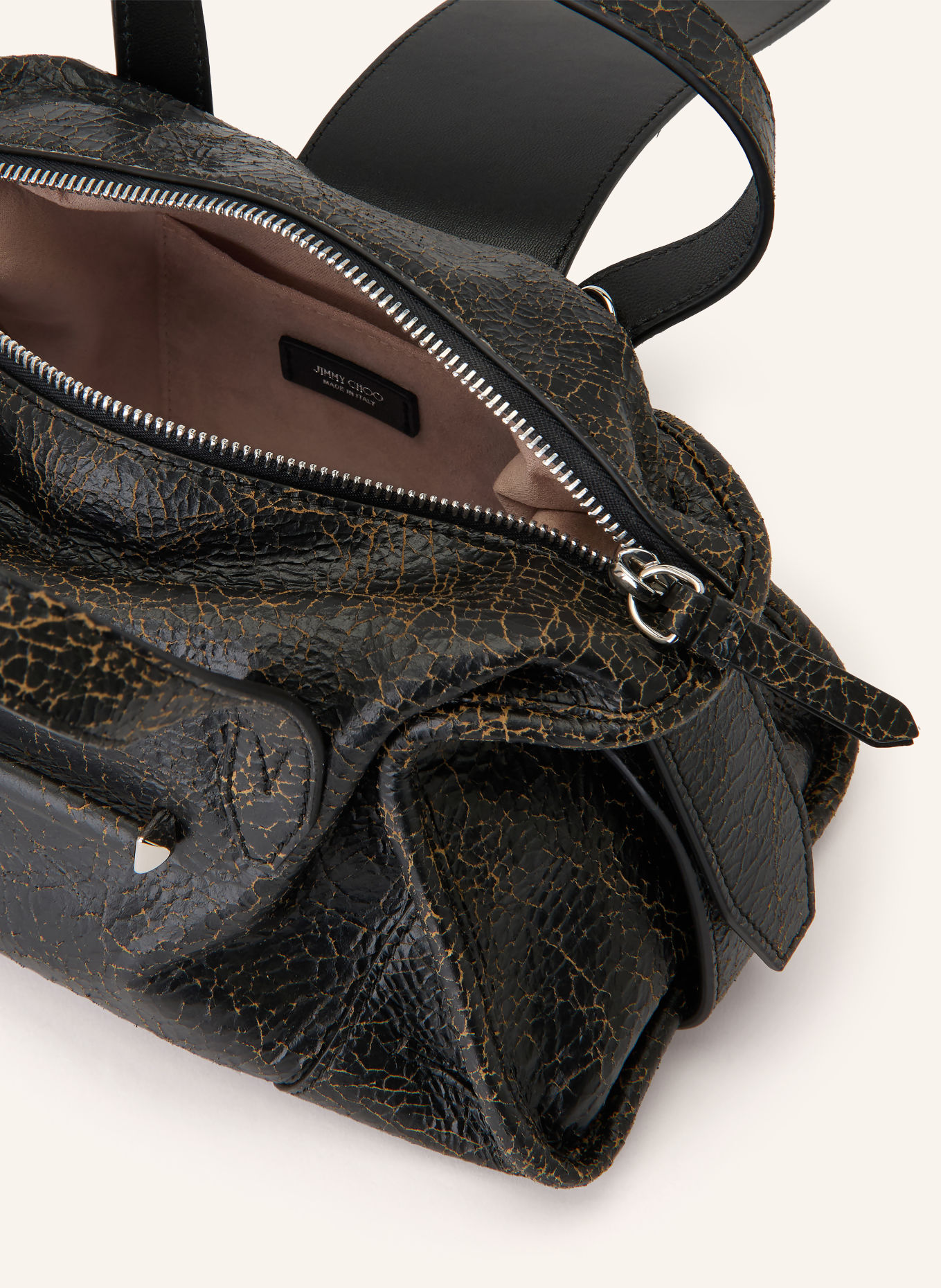 JIMMY CHOO Handtas BAR FILO SMALL: BRUIN / ZILVER / ZWART