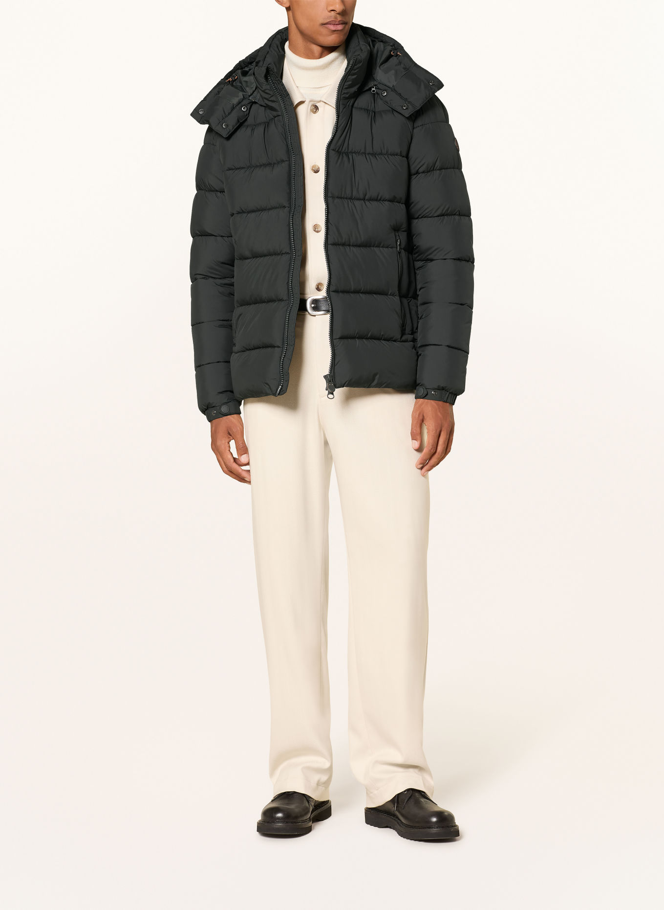 SAVE THE DUCK BORIS Quilted Jacket with Detachable Hood: BLACK
