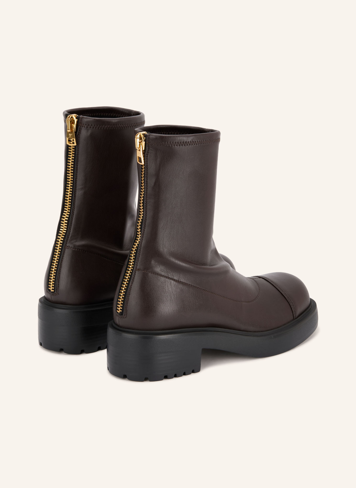 GIUSEPPE ZANOTTI DESIGN Botki JUNNEY: CIEMNOBRĄZOWY / ZŁOTY