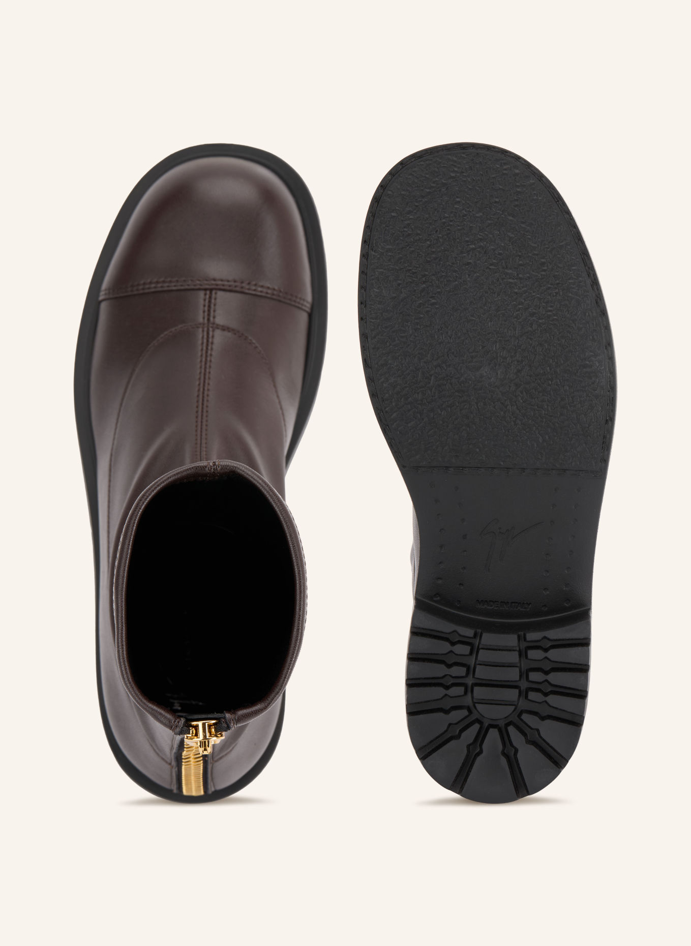 GIUSEPPE ZANOTTI DESIGN Botki JUNNEY: CIEMNOBRĄZOWY / ZŁOTY