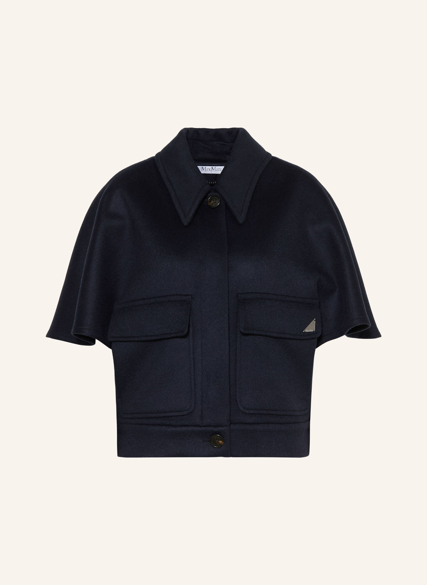 Max Mara Kasjmier-Cape DREAM: DONKERBLAUW