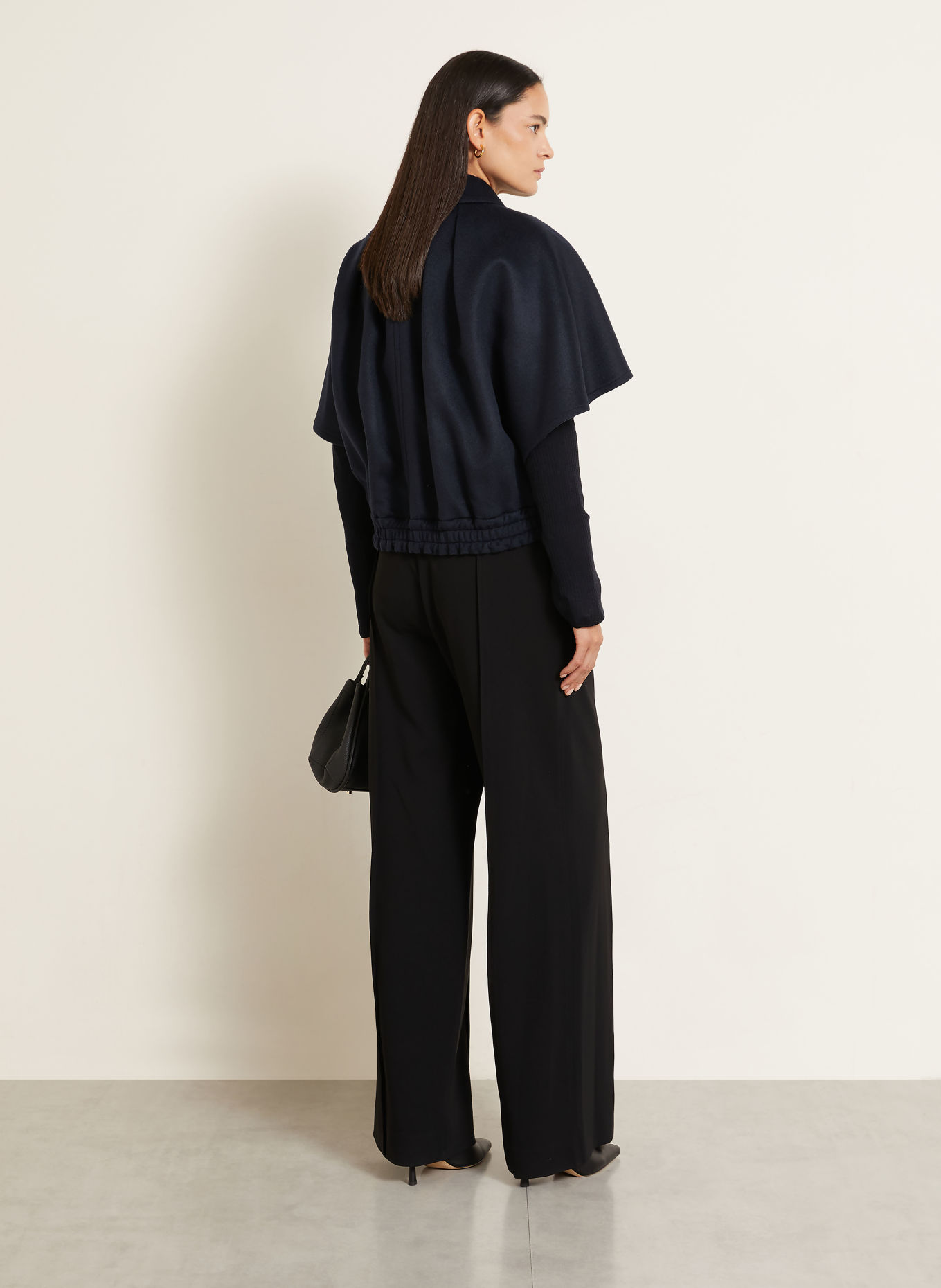 Max Mara Kasjmier-Cape DREAM: DONKERBLAUW