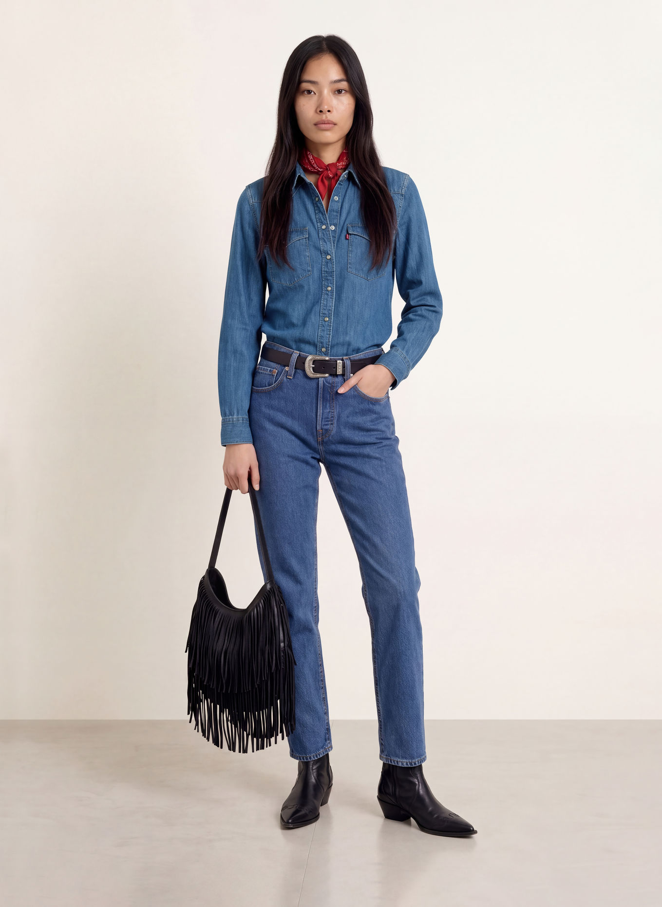 Levi's® Bluzka jeansowa HERITAGE WESTERN: NIEBIESKI