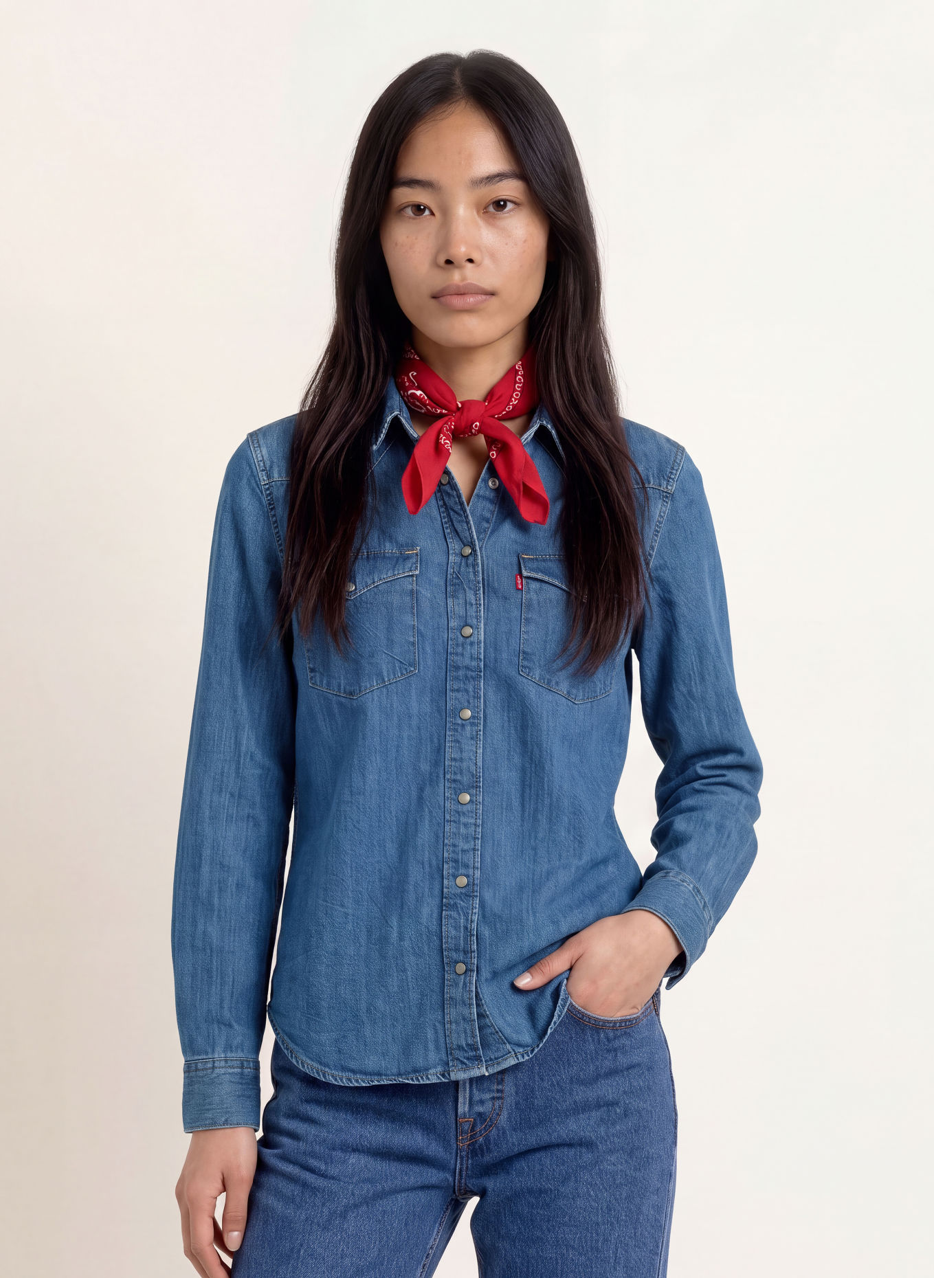 Levi's® Bluzka jeansowa HERITAGE WESTERN: NIEBIESKI