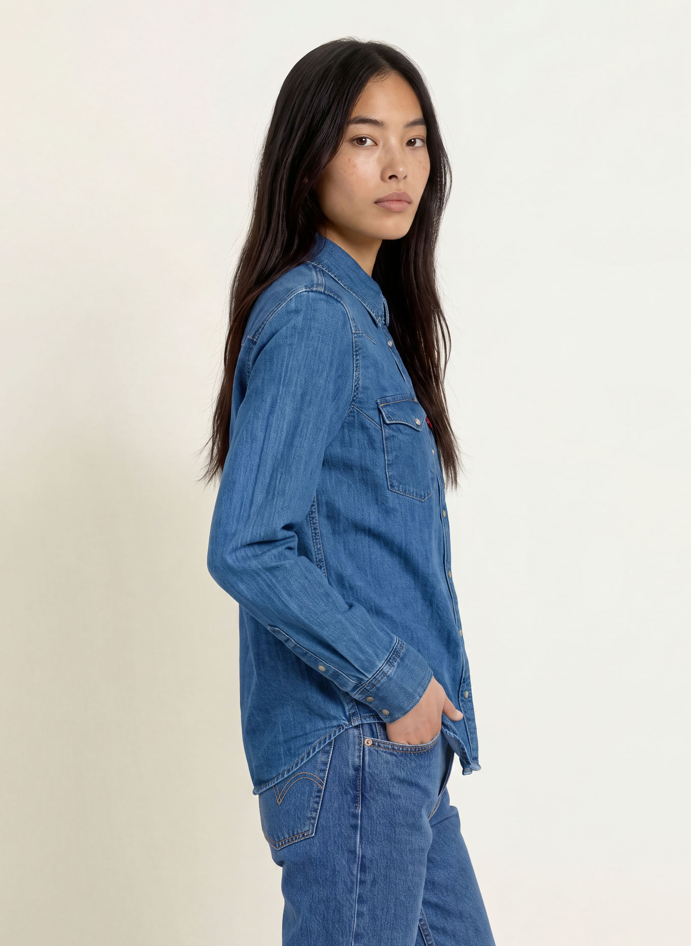 Levi's® Bluzka jeansowa HERITAGE WESTERN: NIEBIESKI