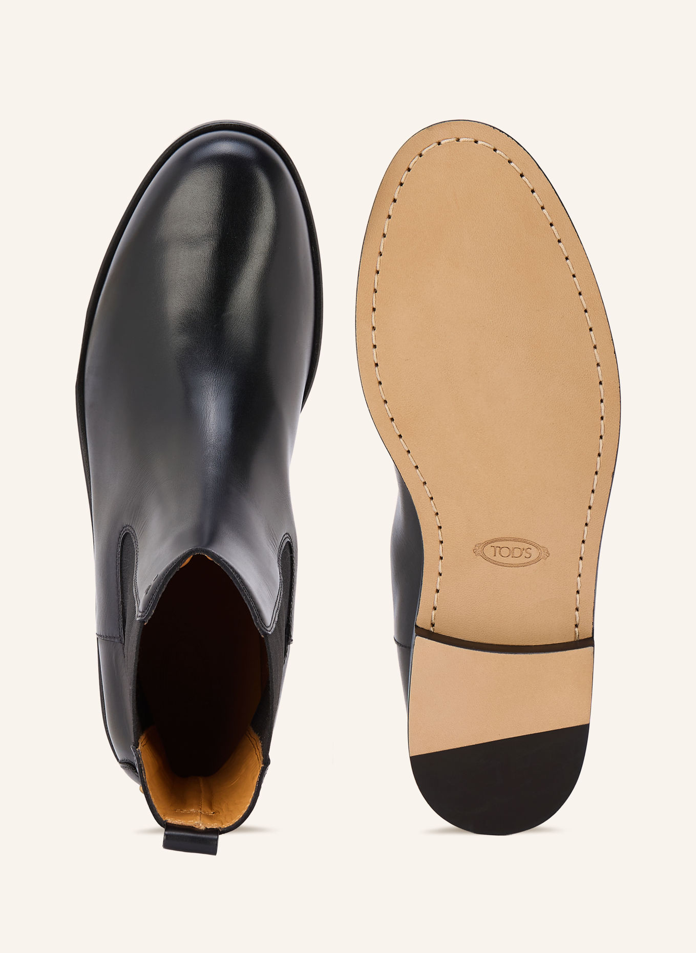 TOD'S Chelsea boots with studs: BLACK