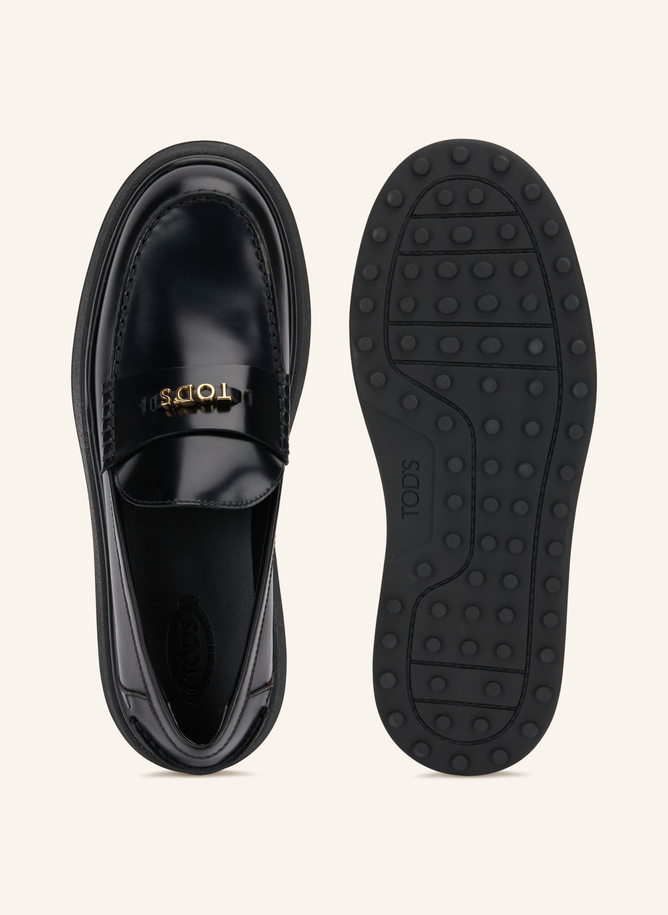 TOD'S Mokasíny: ČERNÁ / ZLATÁ