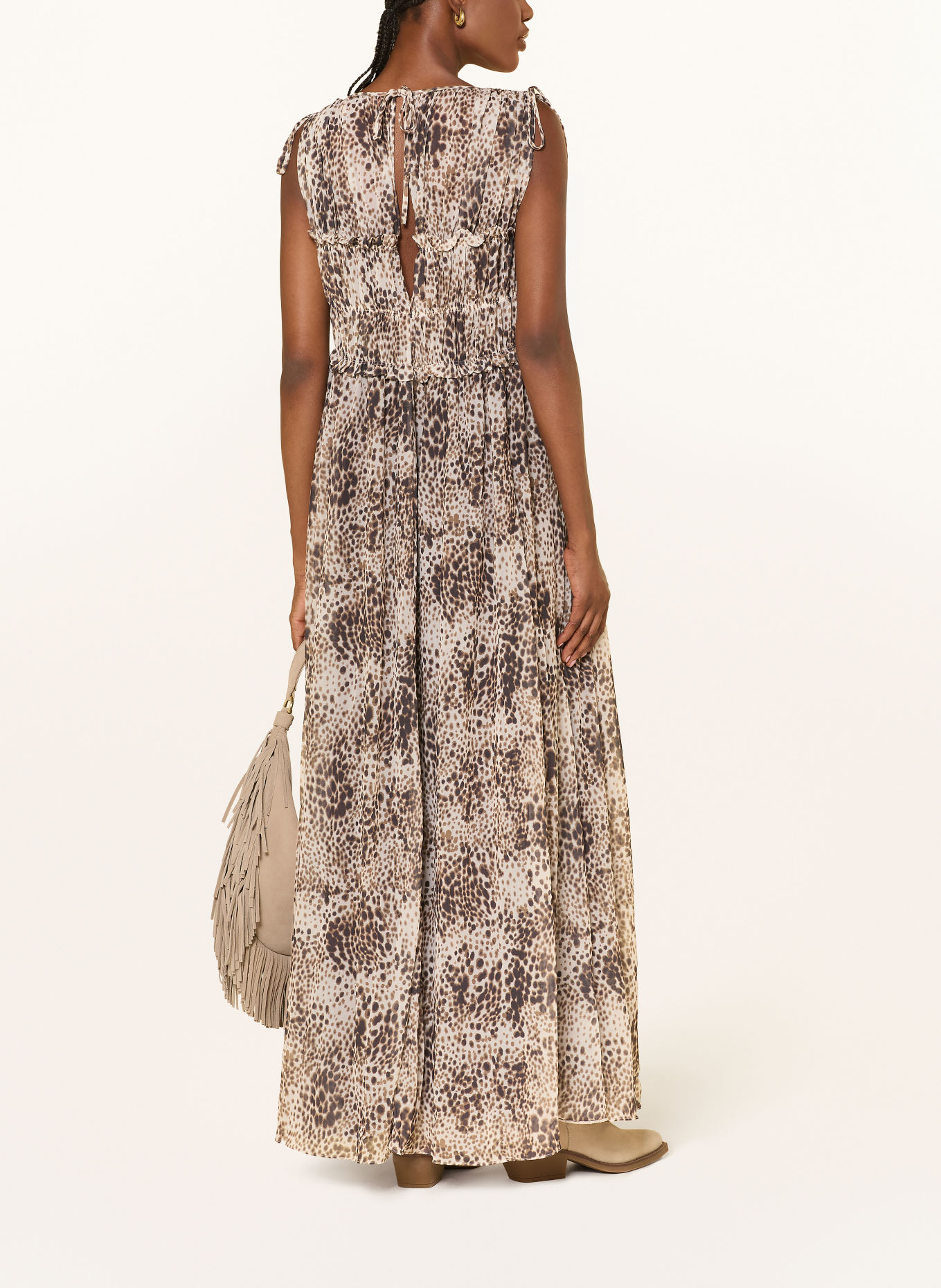 MAX & Co. Kleid PAUSA mit Rüschen: CREME / BRAUN / SCHWARZ