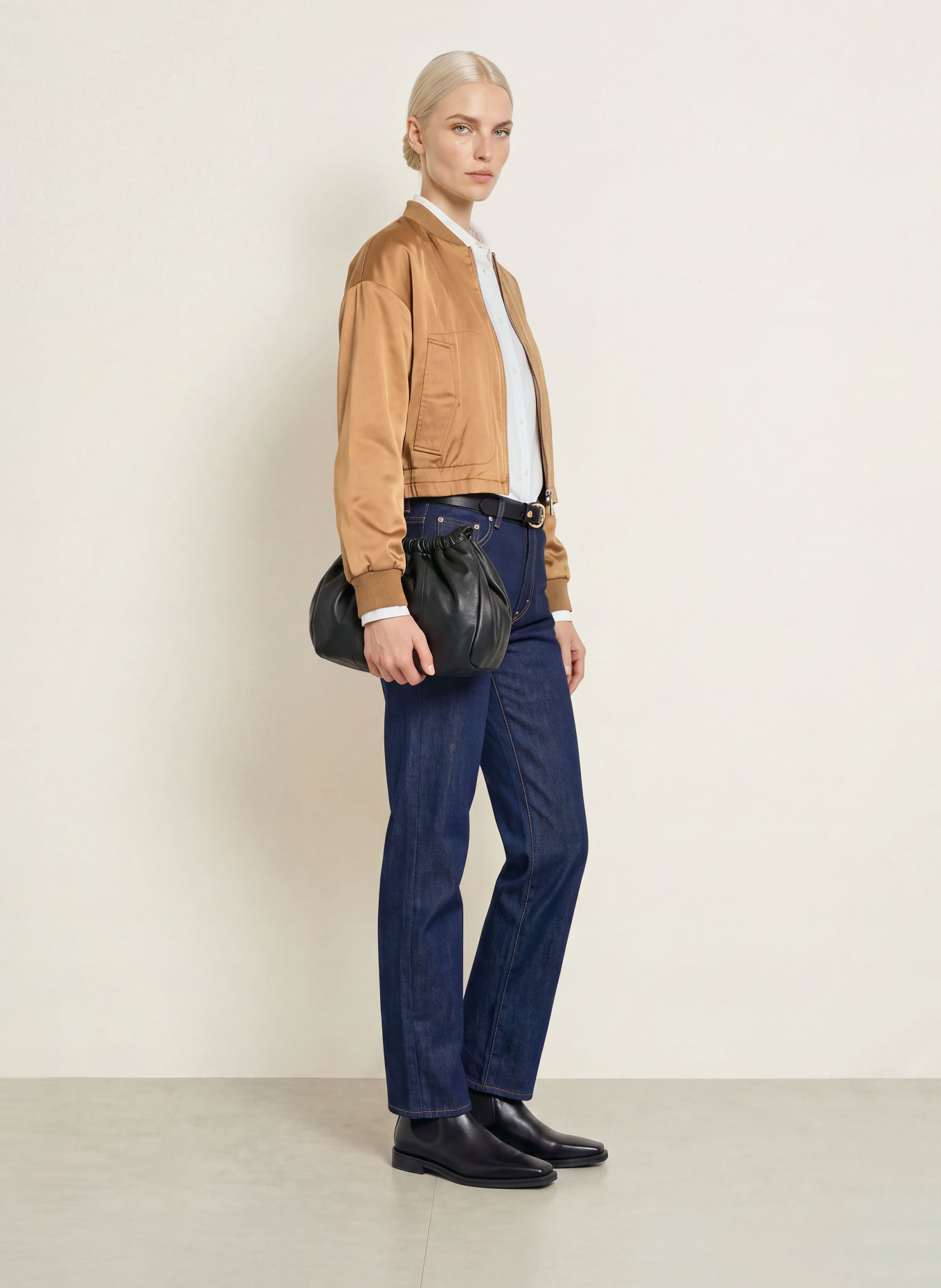 MAX & Co. Satijnen blouson SVELTO: COGNAC