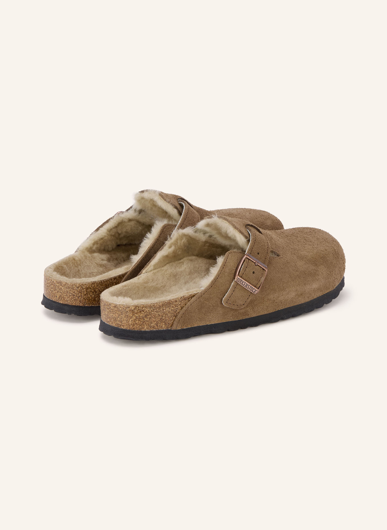 BIRKENSTOCK Pantofle BOSTON SHEARLING: ČERNOŠEDÁ