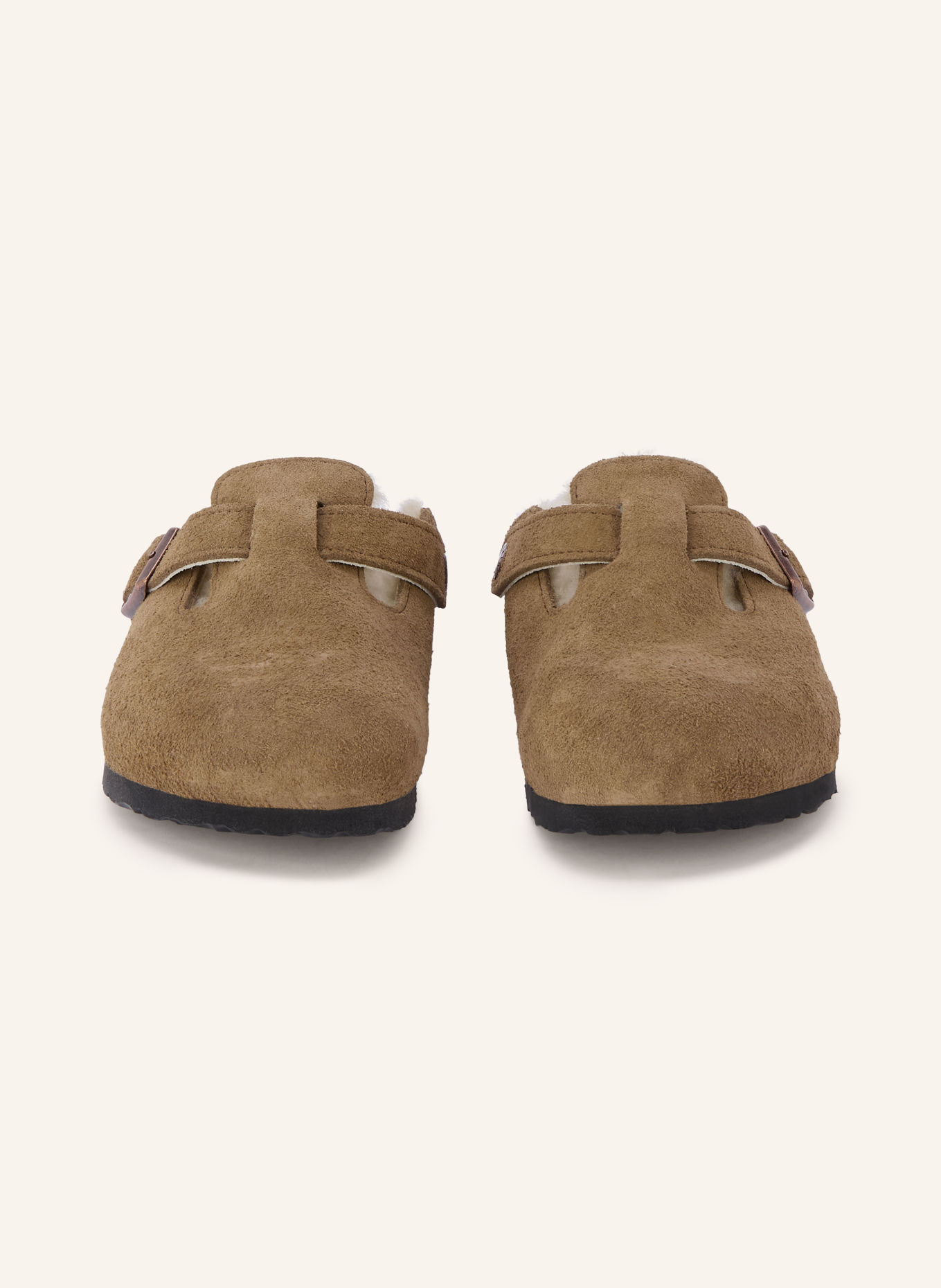 BIRKENSTOCK Pantofle BOSTON SHEARLING: ČERNOŠEDÁ