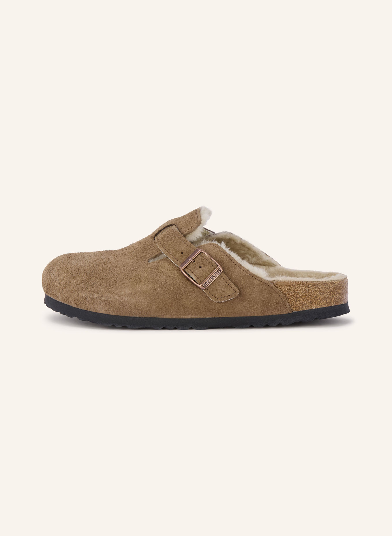 BIRKENSTOCK Pantofle BOSTON SHEARLING: ČERNOŠEDÁ