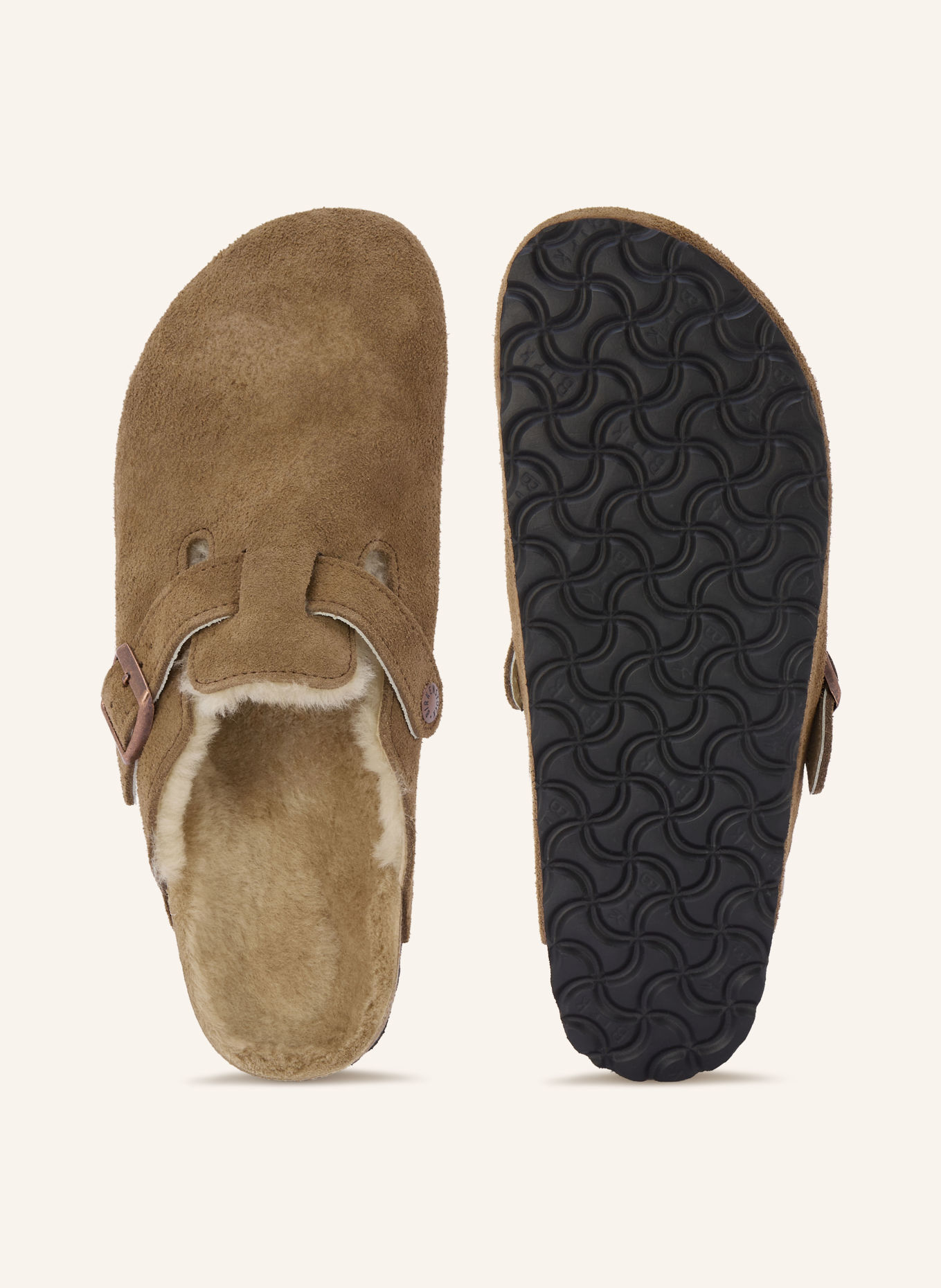 BIRKENSTOCK Pantofle BOSTON SHEARLING: ČERNOŠEDÁ