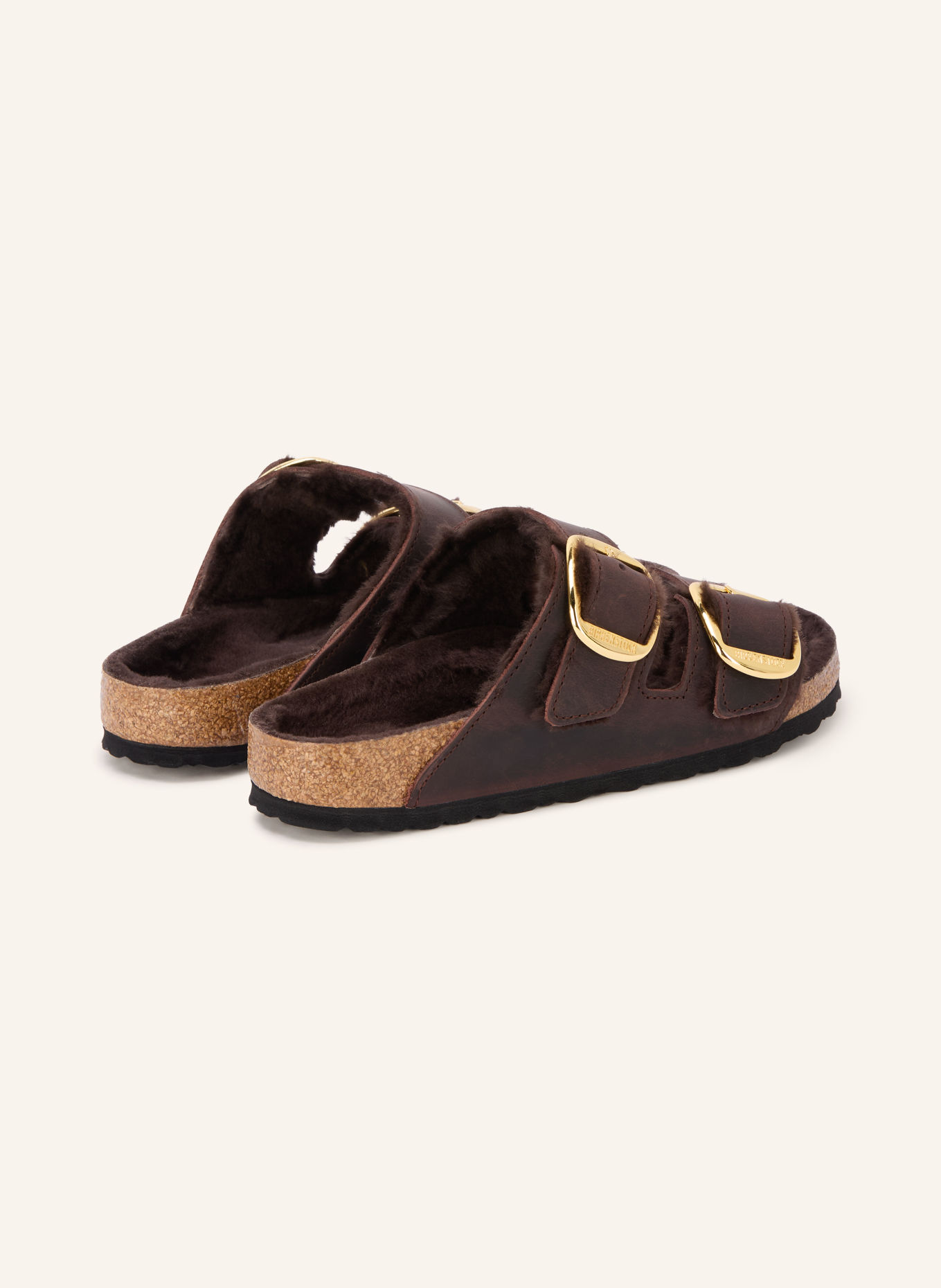 BIRKENSTOCK Muiltjes ARIZONA SHEARLING: MARRON FONCÉ