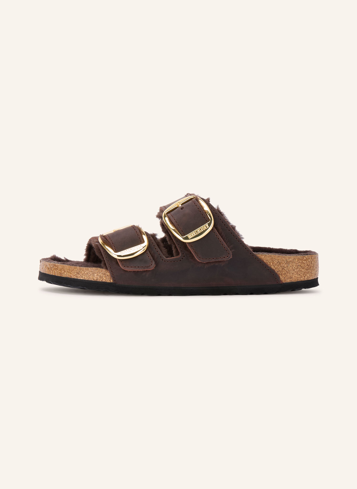BIRKENSTOCK Muiltjes ARIZONA SHEARLING: MARRON FONCÉ