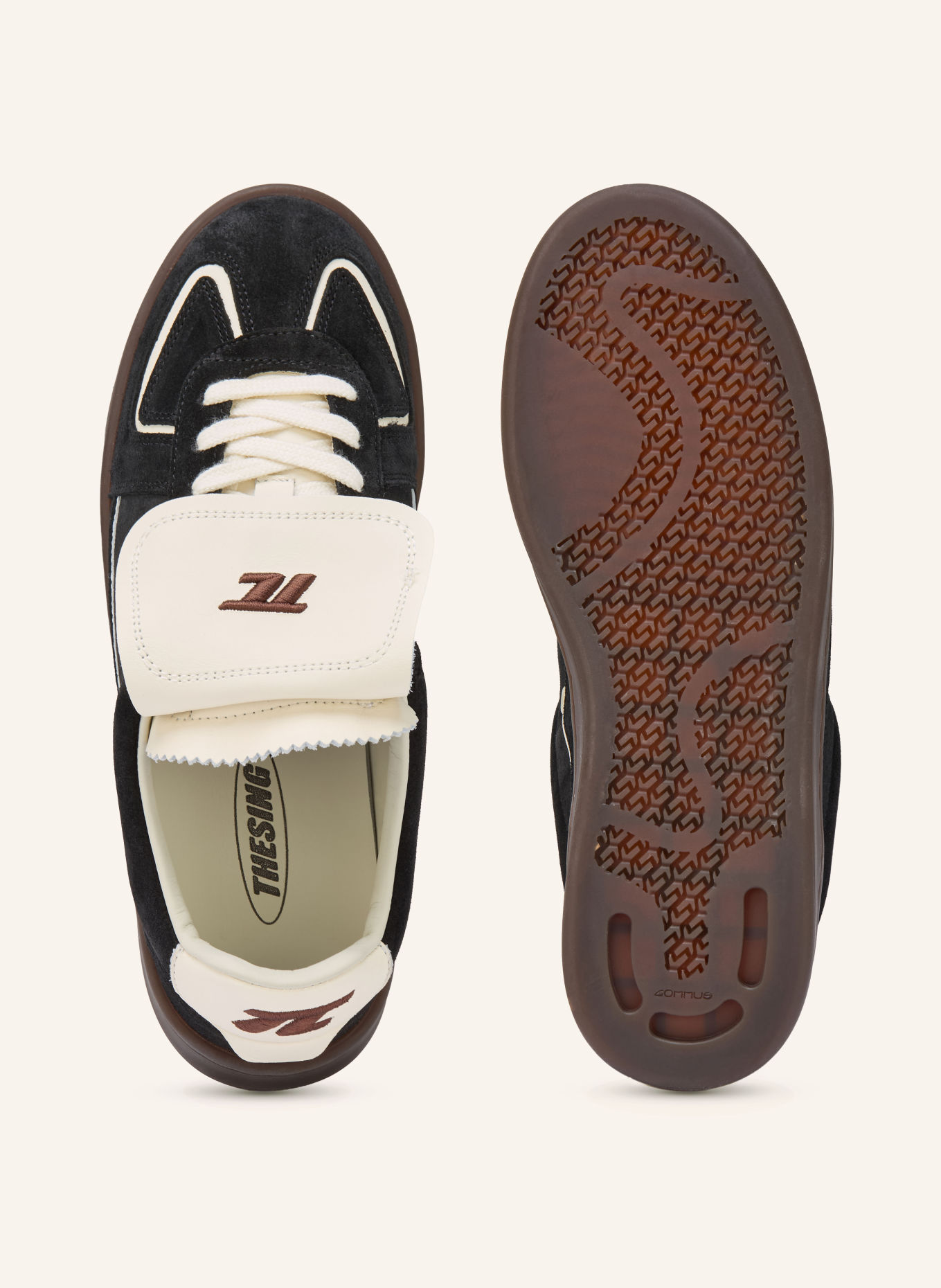 THESING Sneaker BIG BANG: SCHWARZ / DUNKELBRAUN / ECRU