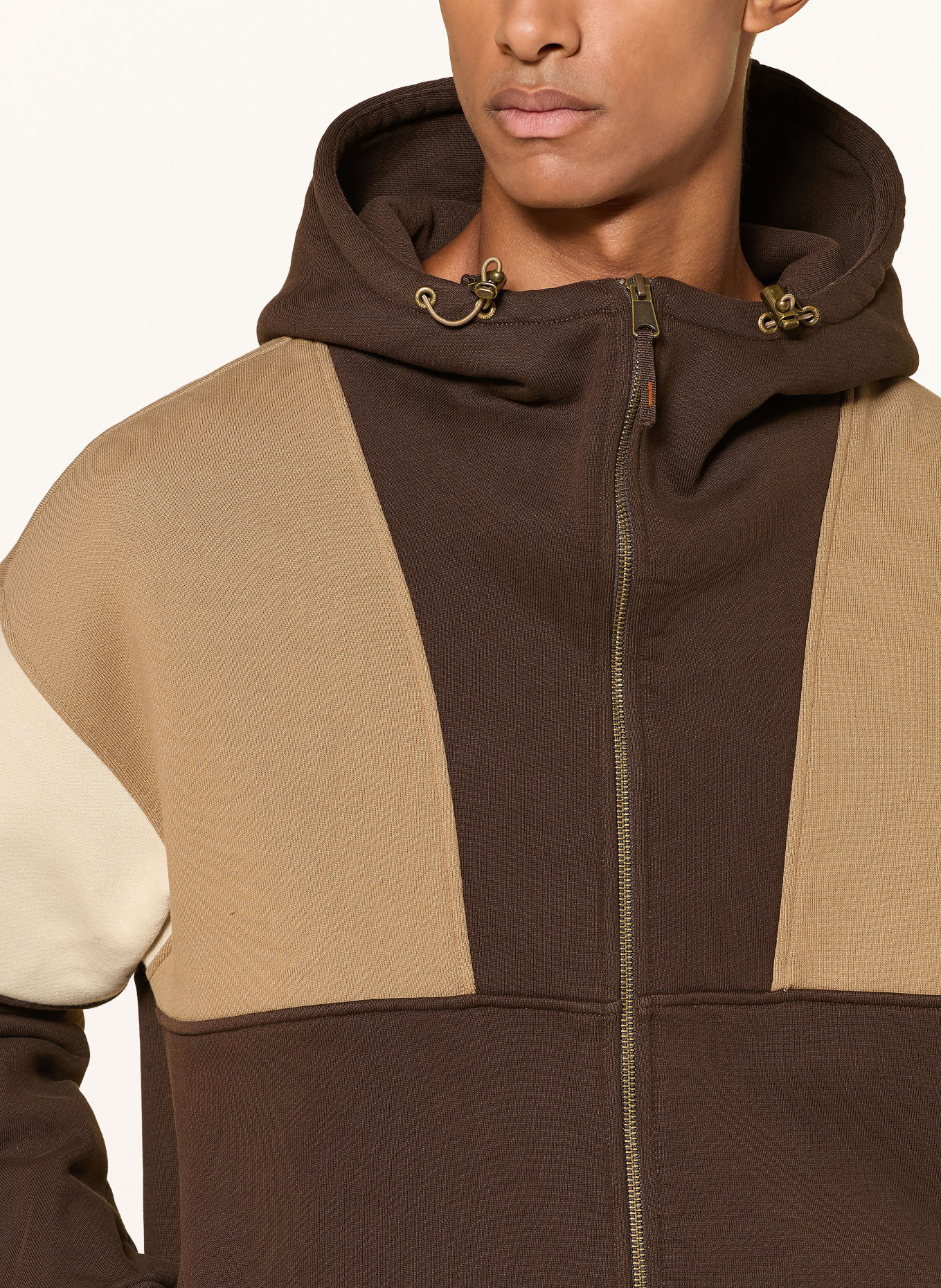 NAPAPIJRI Sweatvest BLOOM: MARRON FONCÉ / BEIGE / CRÈME