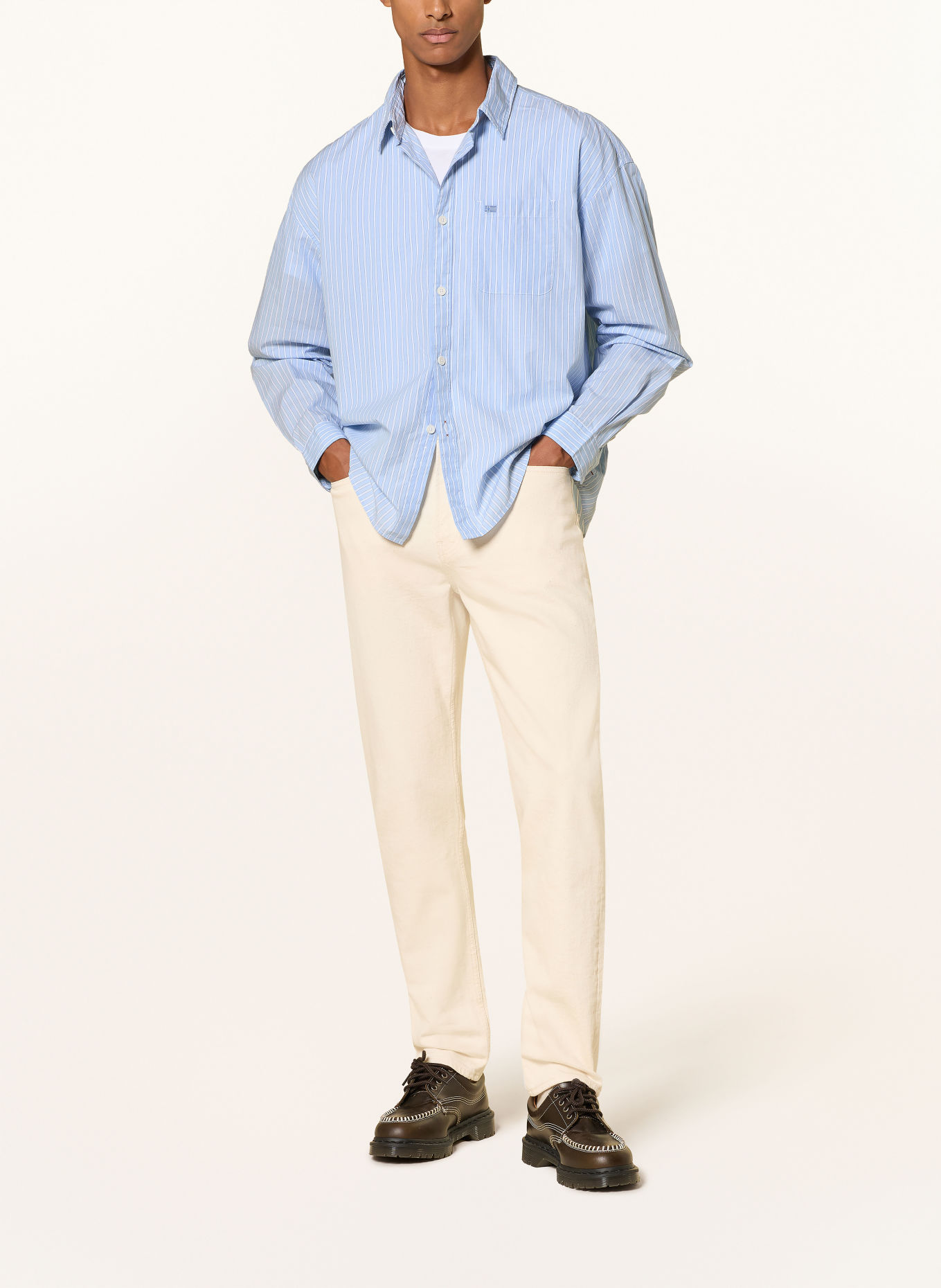 NAPAPIJRI Hemd G-EOS Oversized Fit: HELLBLAU / BLAU / WEISS