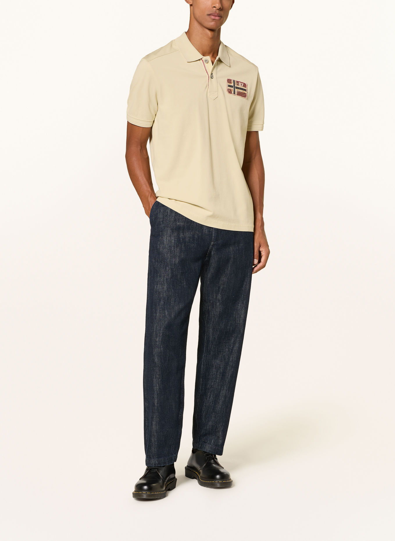 NAPAPIJRI Piqué-poloshirt E-ARCHIVE: LICHTBRUIN