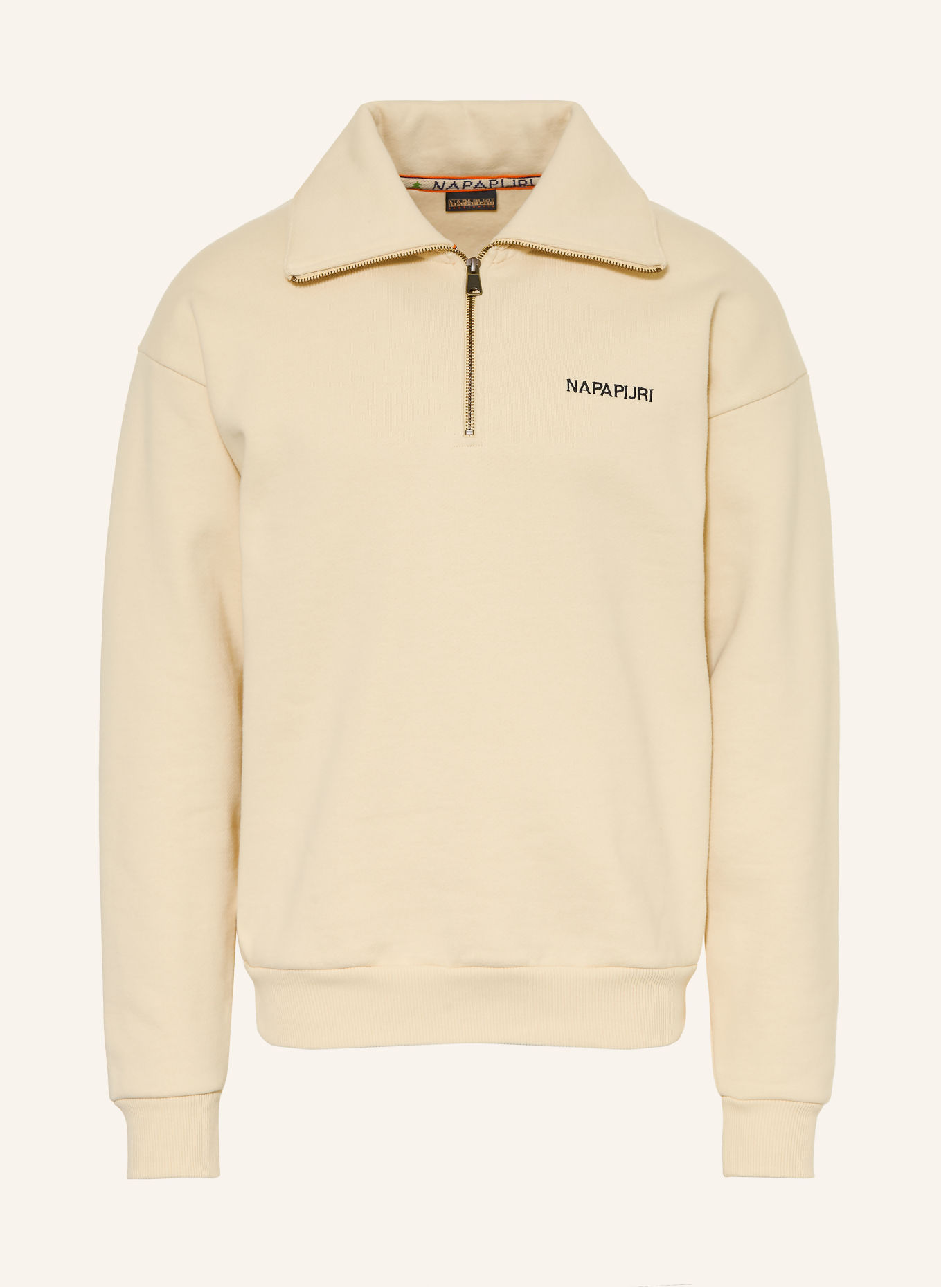 NAPAPIJRI Pull col zippé B-TENRI HZ: ÉCRU / ROUGE / NOIR