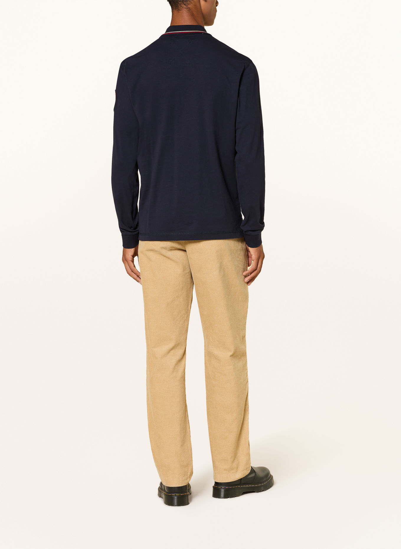NAPAPIJRI Jersey-poloshirt E-ARCHIVE Relaxed Fit: DONKERBLAUW / BEIGE / ROOD